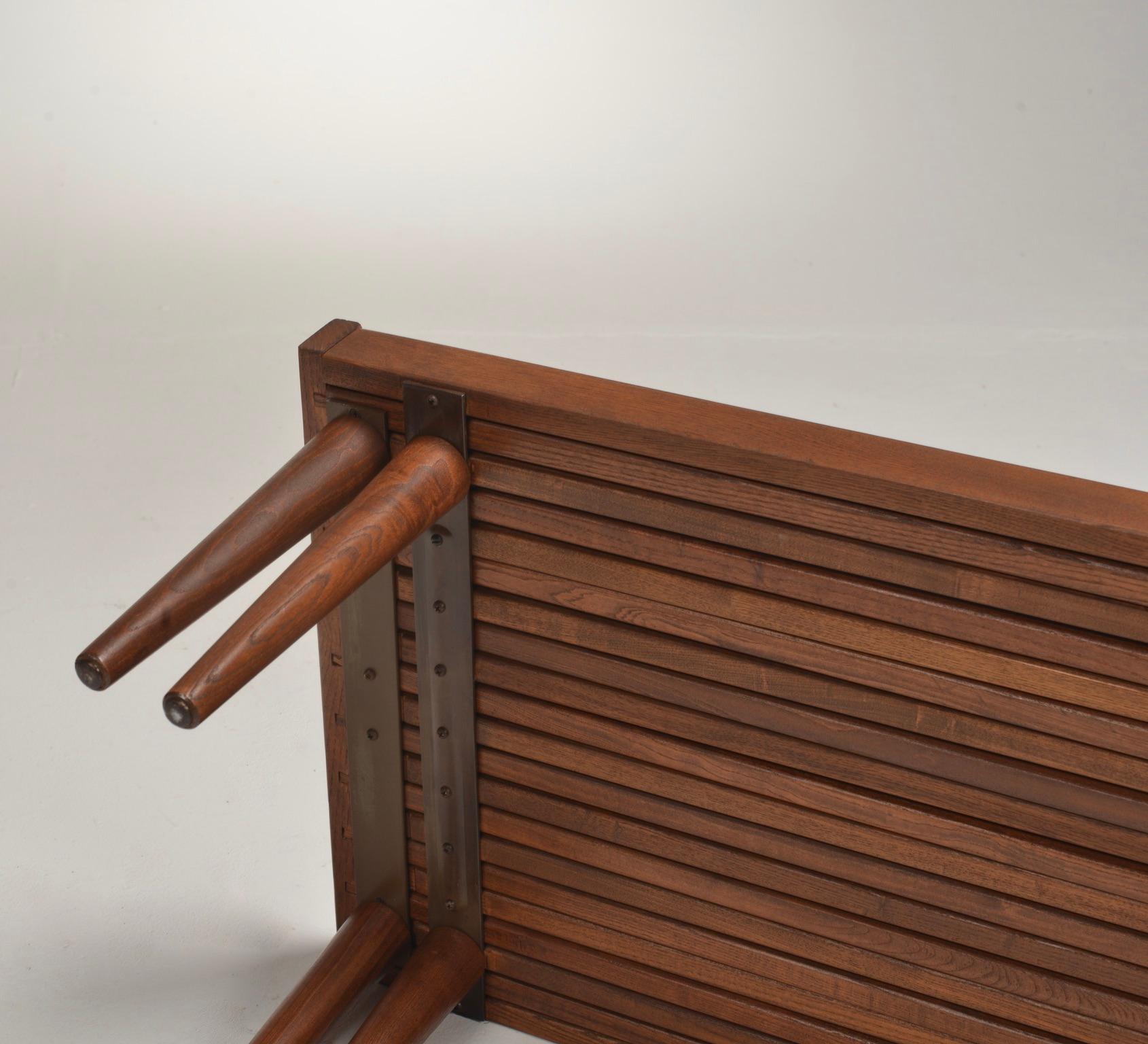Mid-20th Century Expandable Slat Bench by John Keal For Sale