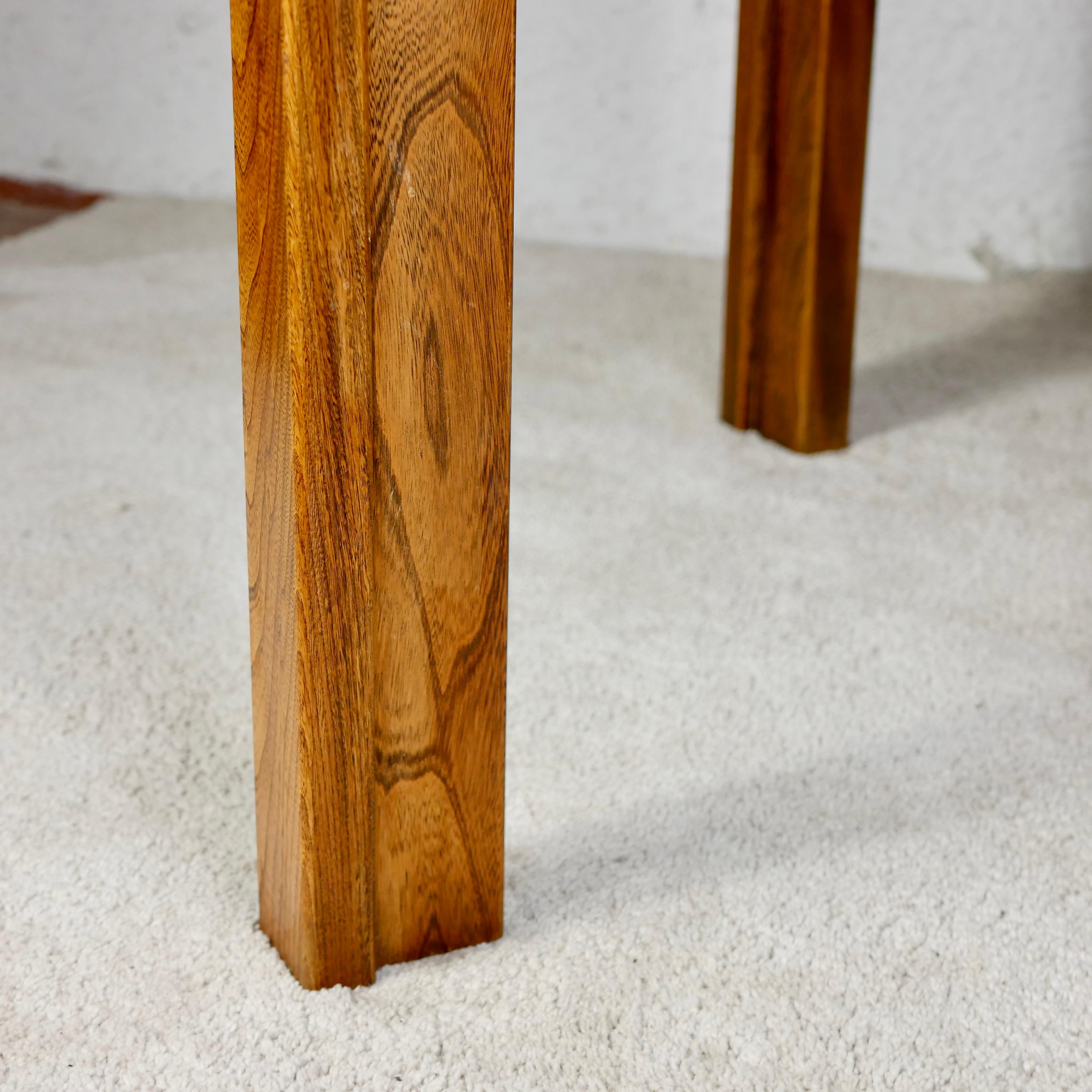 Expandable table (115-203cm) in solid elm by Maison Regain, 1970s, France 5