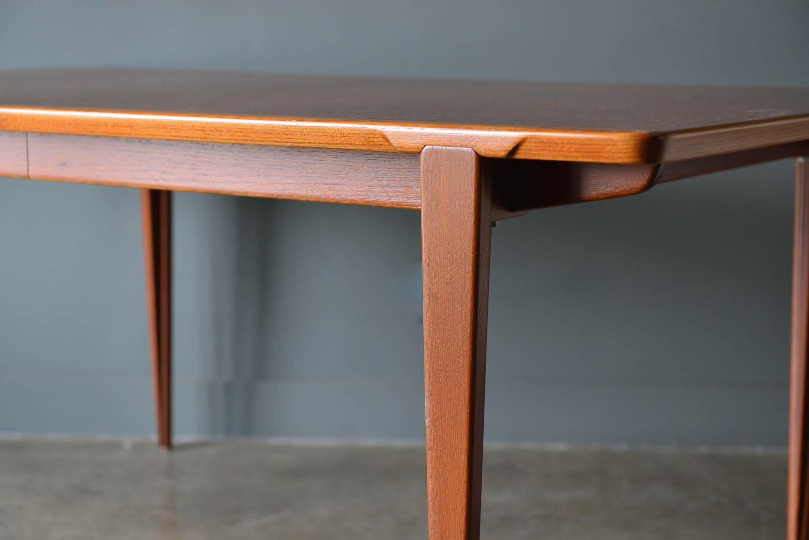 Danish Expandable Teak Dining Table by Henry Rosengren Hansen, ca. 1960