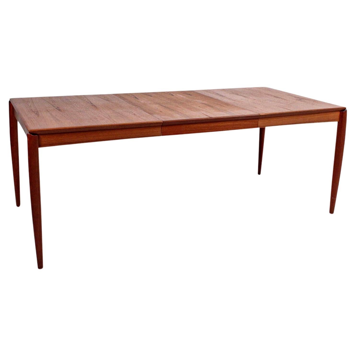 Expandable Teak Dining Table by H.w. Klein