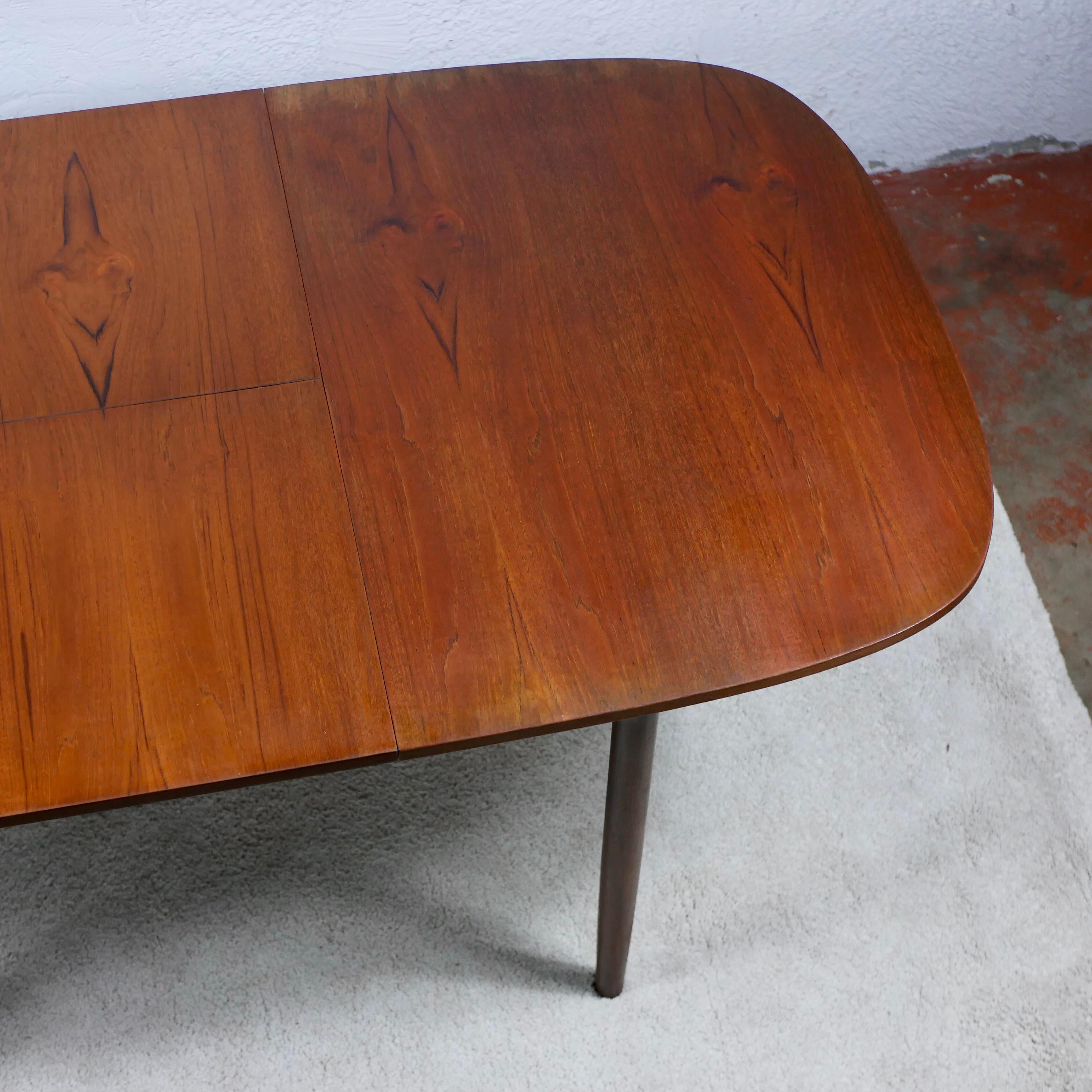 Expandable teak dining table by Ib Kofod Larsen for G-plan, 1960s 3