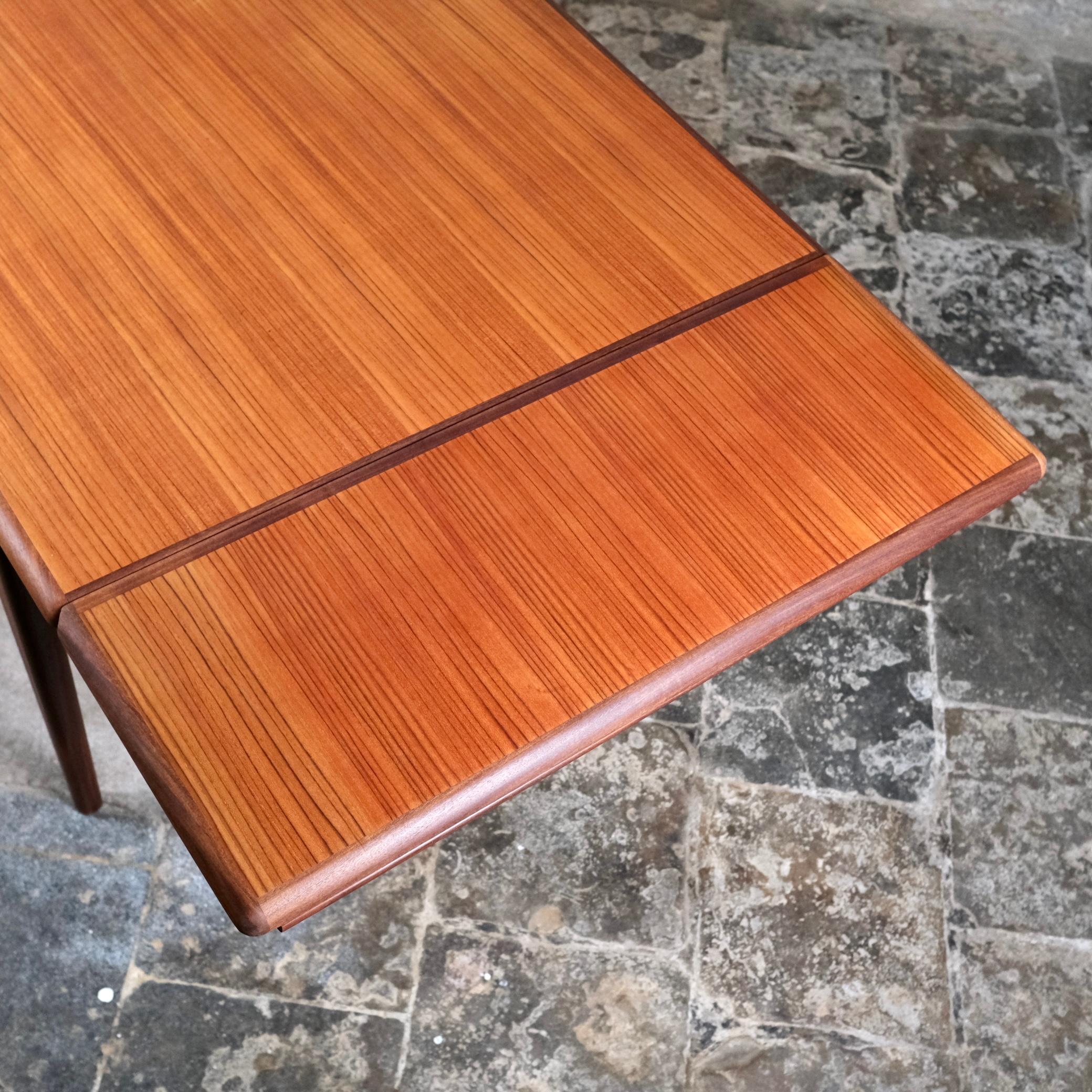 Expandable teak dining table by Johannes Andersen for Uldum Mobelfabrik, 1960s 1