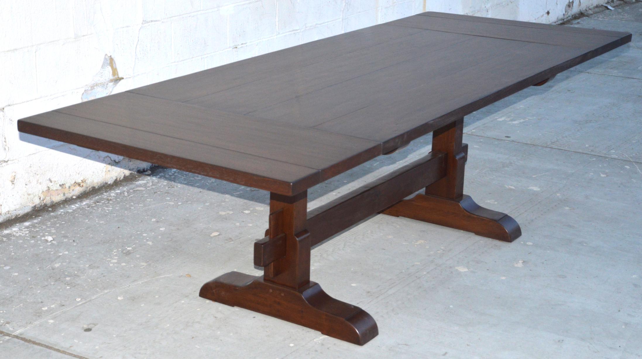 Evy Trestle Table, Built to Order by Petersen Antiques (expandable) For Sale 3