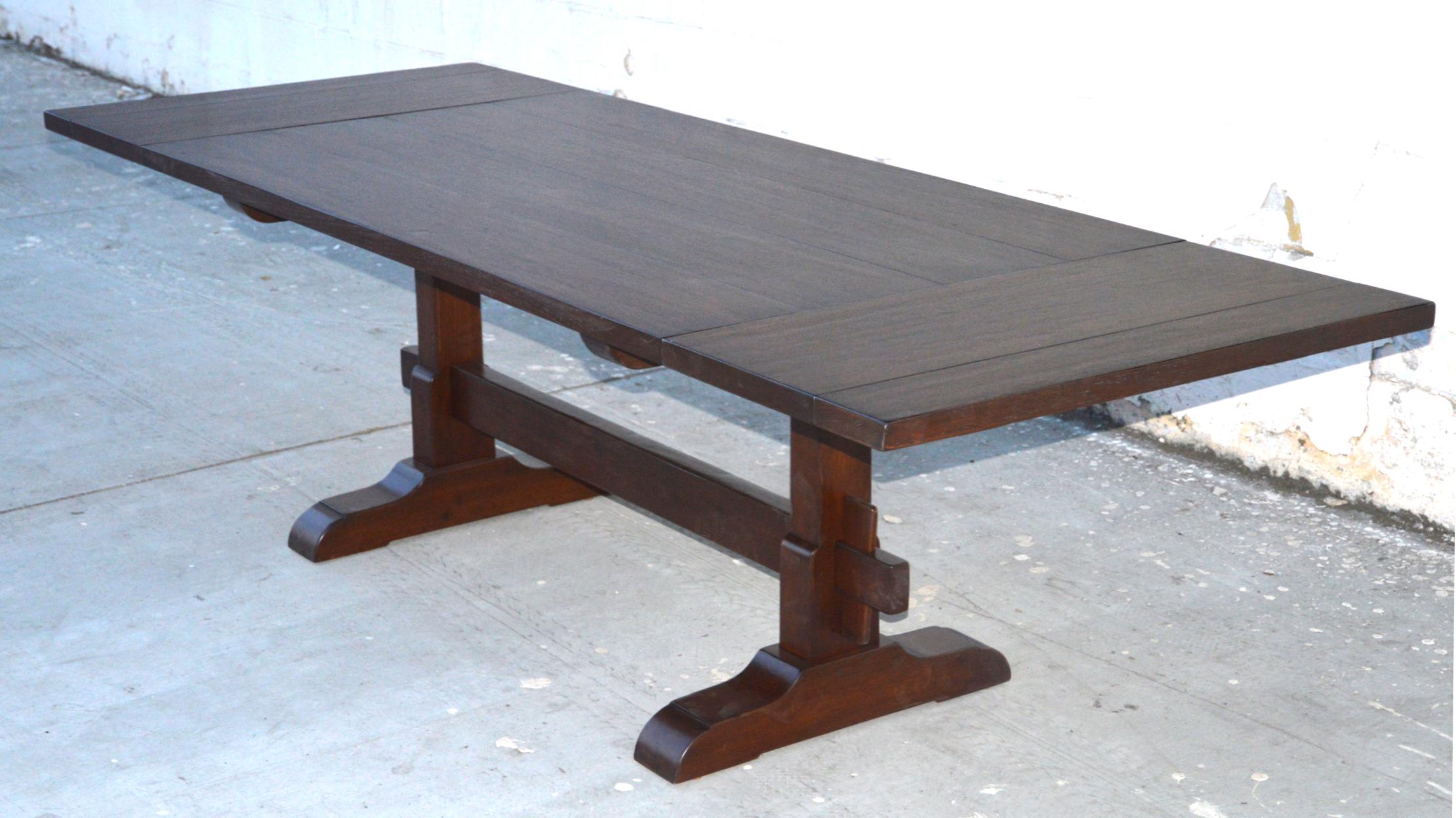 Evy Trestle Table, Built to Order by Petersen Antiques (expandable) For Sale 4