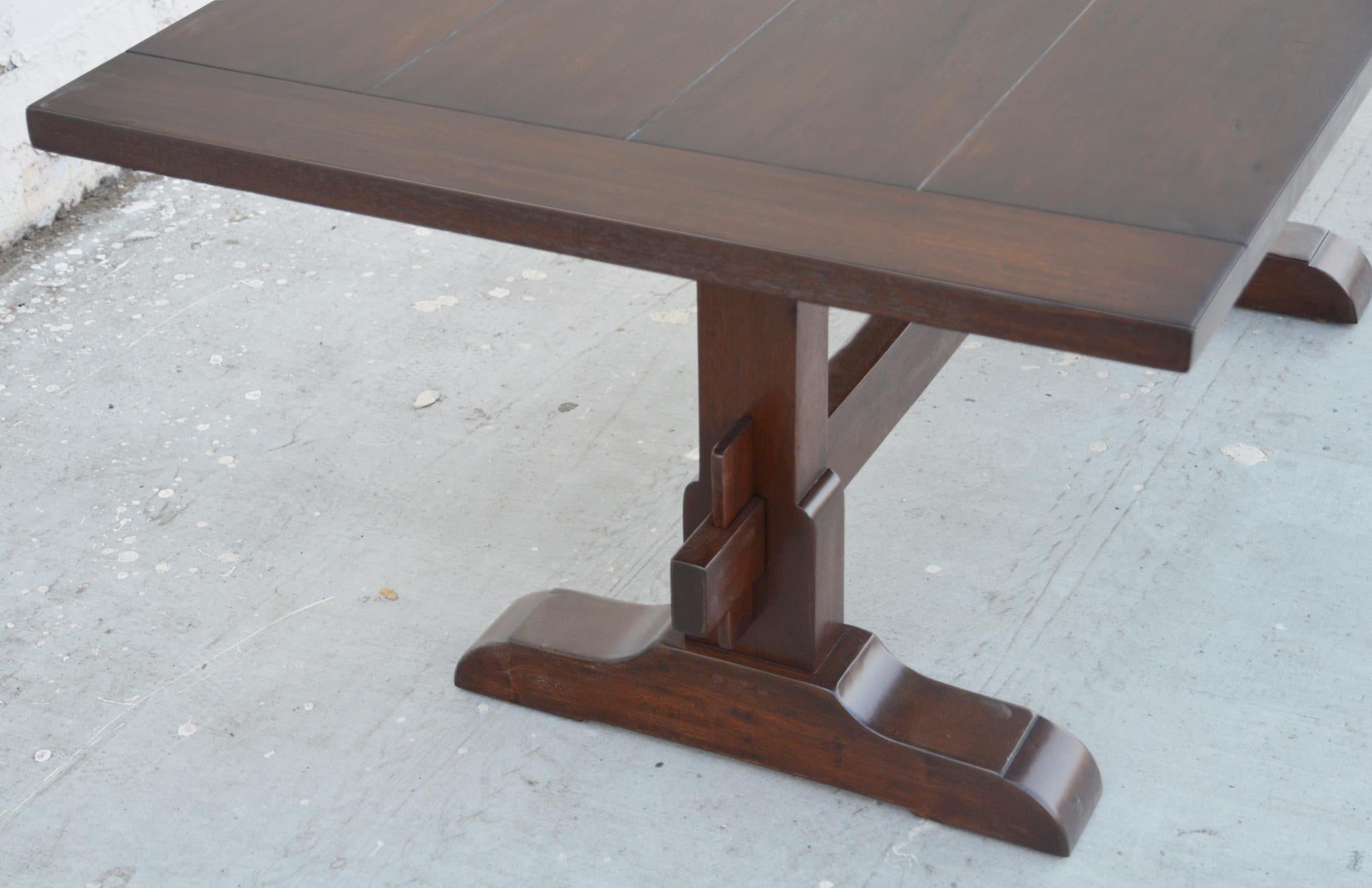 Contemporary Evy Trestle Table, Built to Order by Petersen Antiques (expandable) For Sale