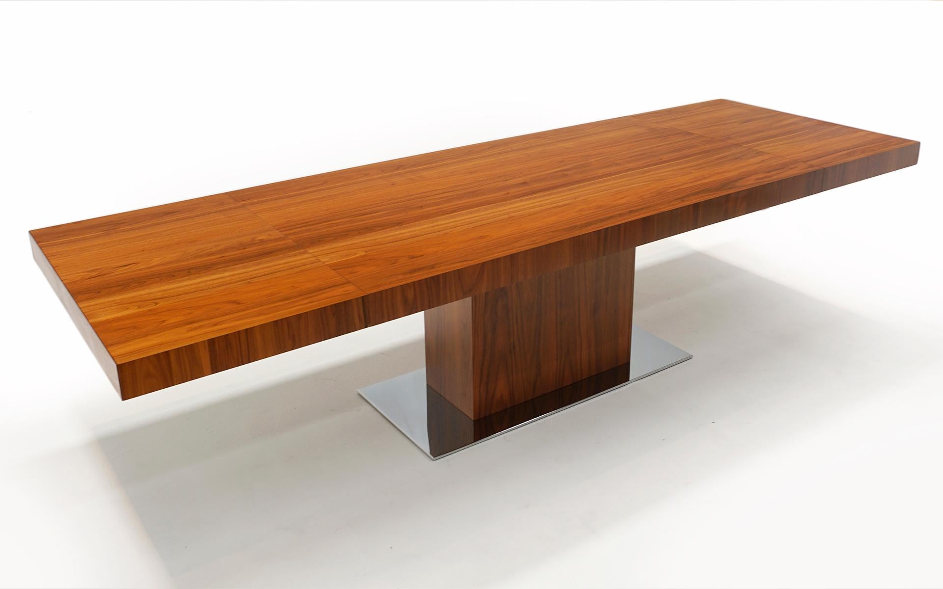 Expandable Walnut and Chrome Dining Table by Calligaris, Italy.  See video! 1