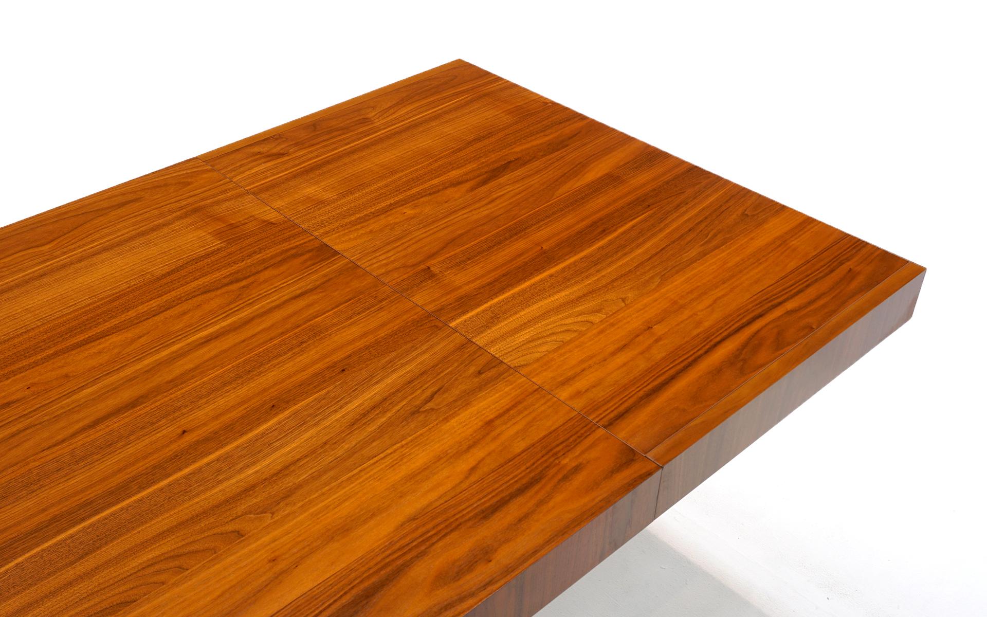 Expandable Walnut and Chrome Dining Table by Calligaris, Italy.  See video! 2