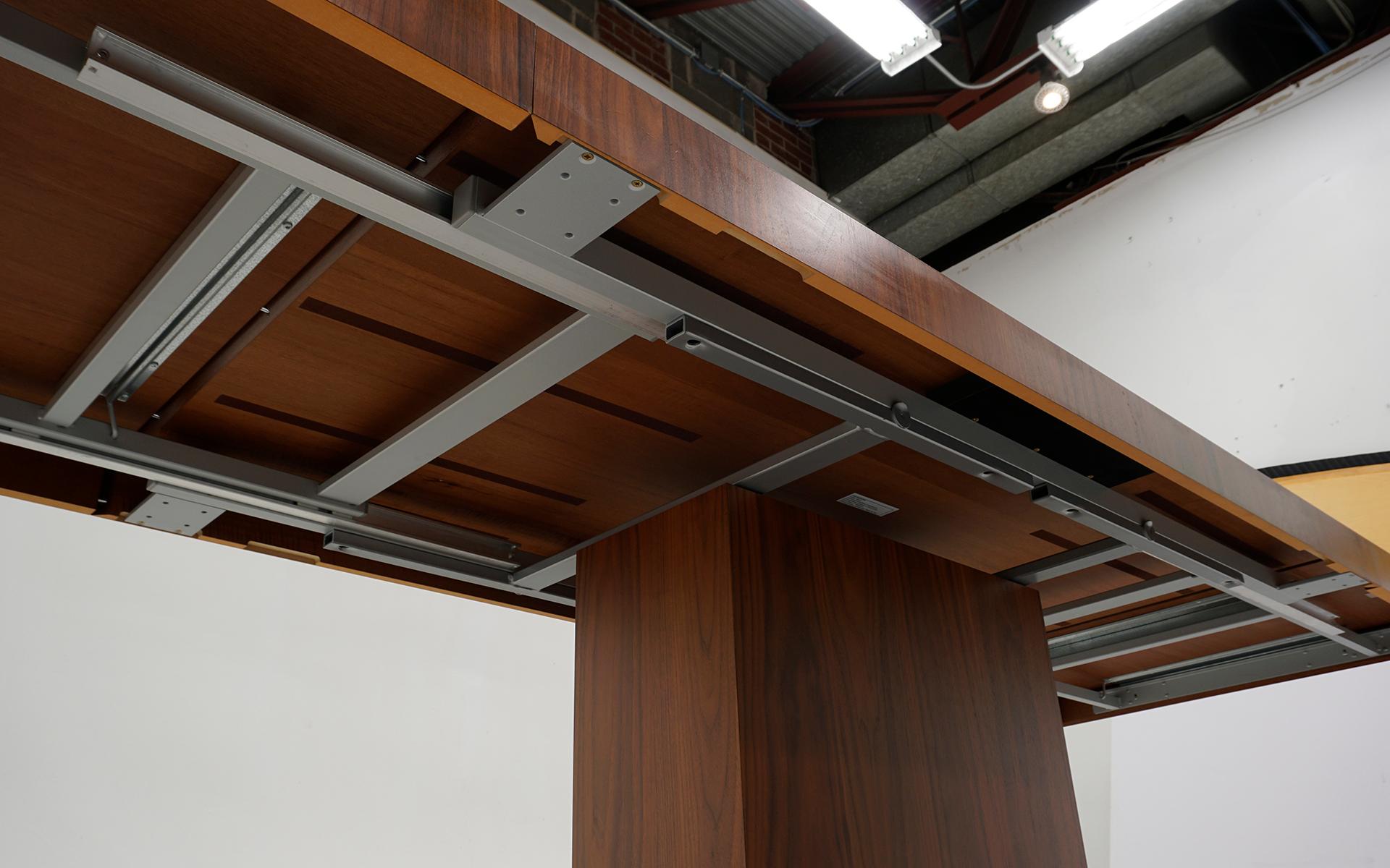 Expandable Walnut and Chrome Dining Table by Calligaris, Italy.  See video! 3