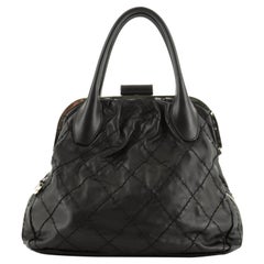 Expandable Zip Around Frame Bag Quilted Leather Large