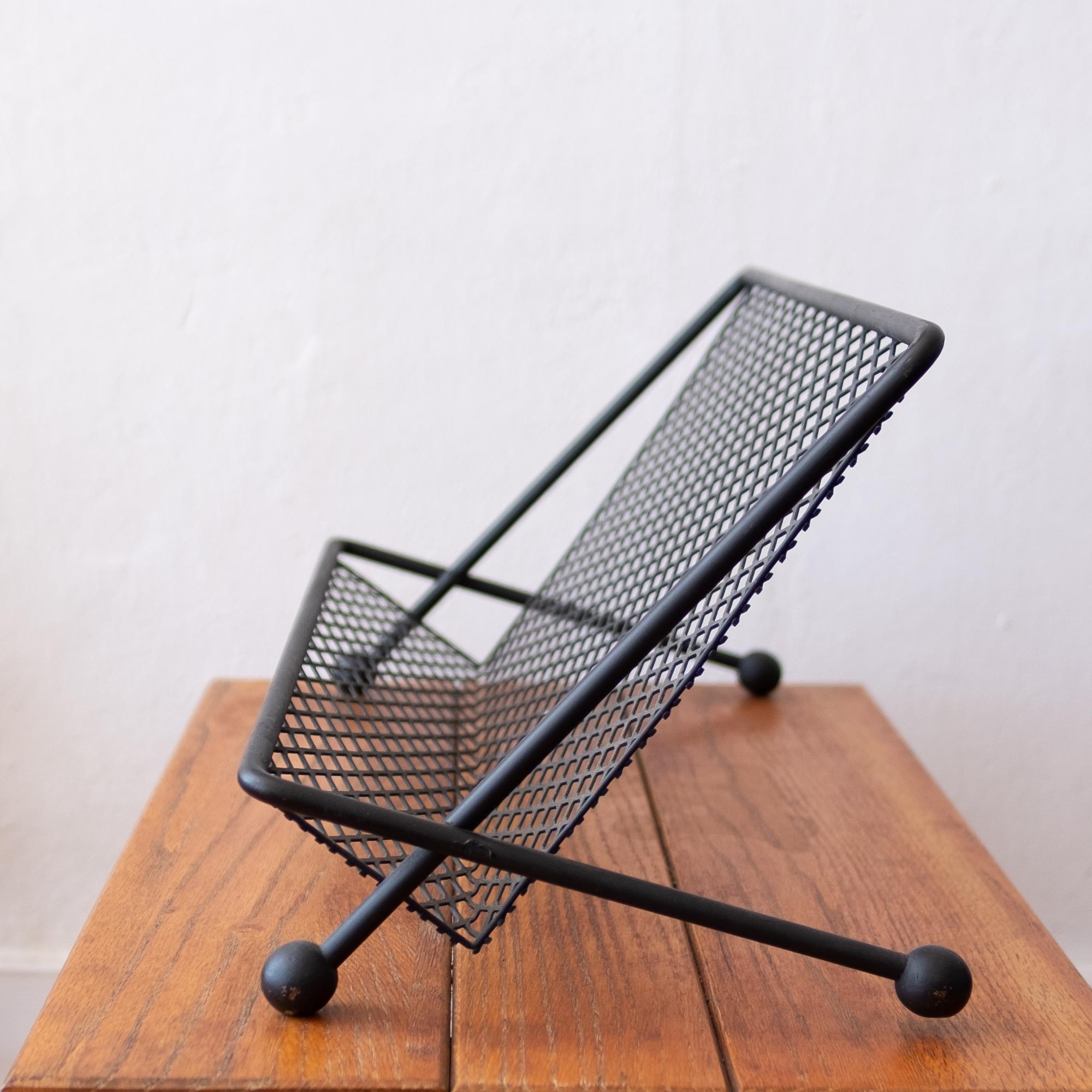 Mid-Century Modern Expanded Metal Iron Book Stand, 1950s