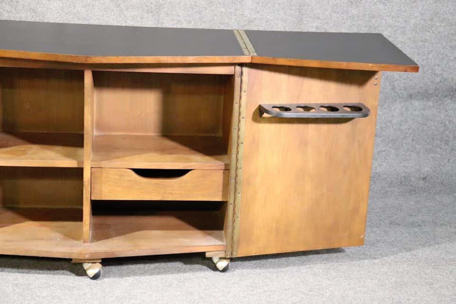Mid-Century Modern Expanding Bar Cabinet