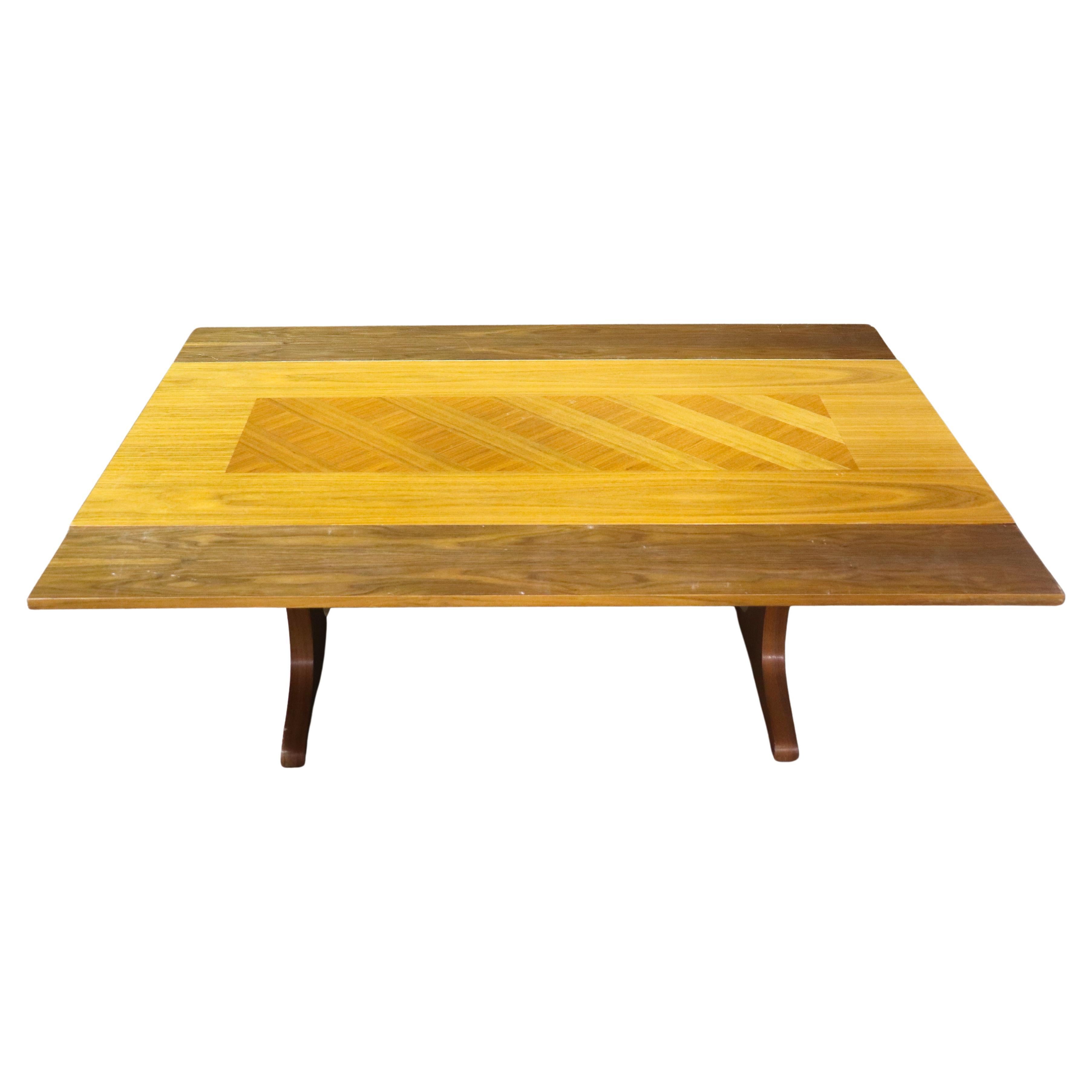 Expanding Coffee Table w/ Parquet Top