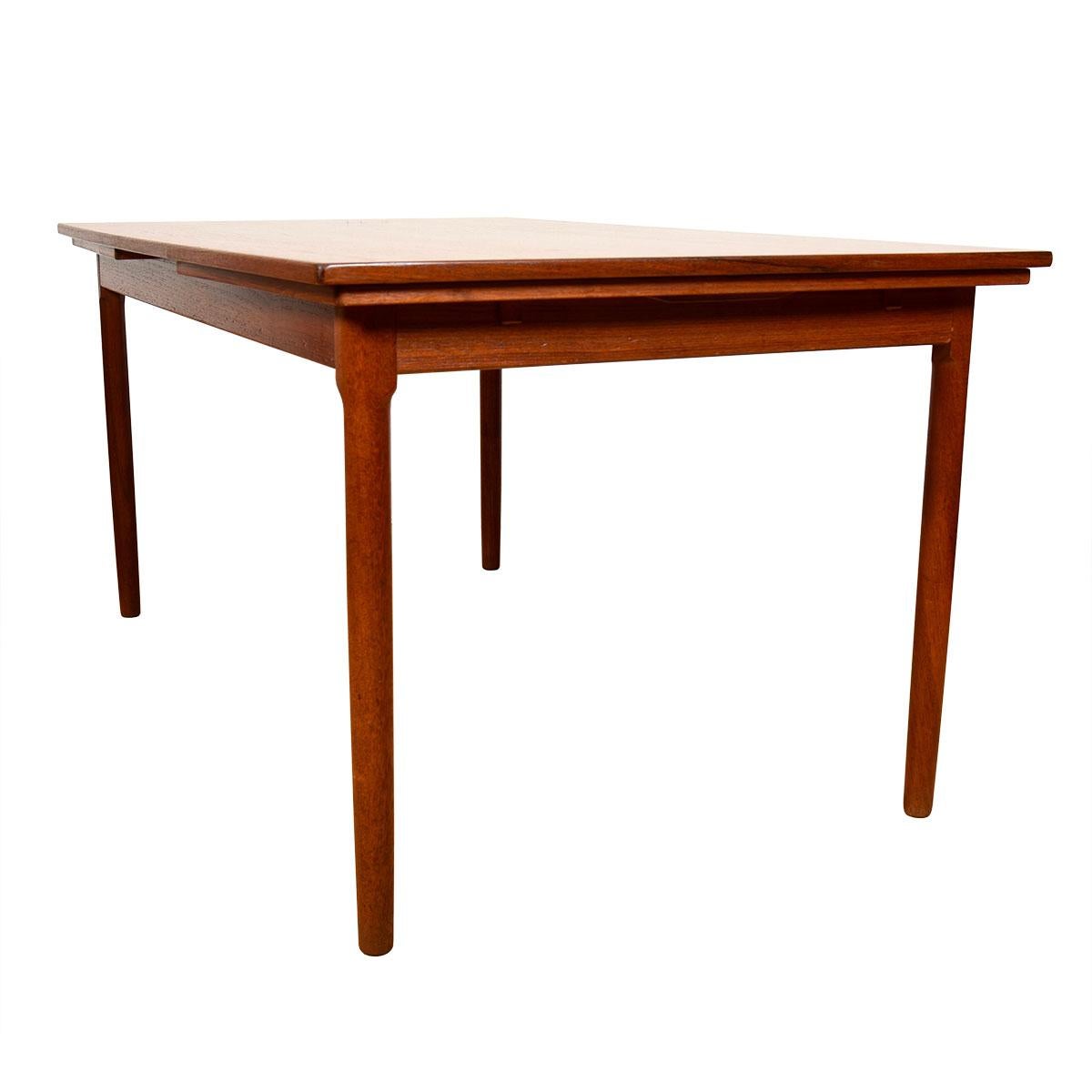 Expanding Danish Modern Teak Curved Dining Table

Additional information:
Material: Teak
Featured at DC:
Expanding Dining Table w/ A Wonderful Design Aesthetic.
The Ends Gently Taper In — Offering a Slight Oval Shape Allowing It To Be Space