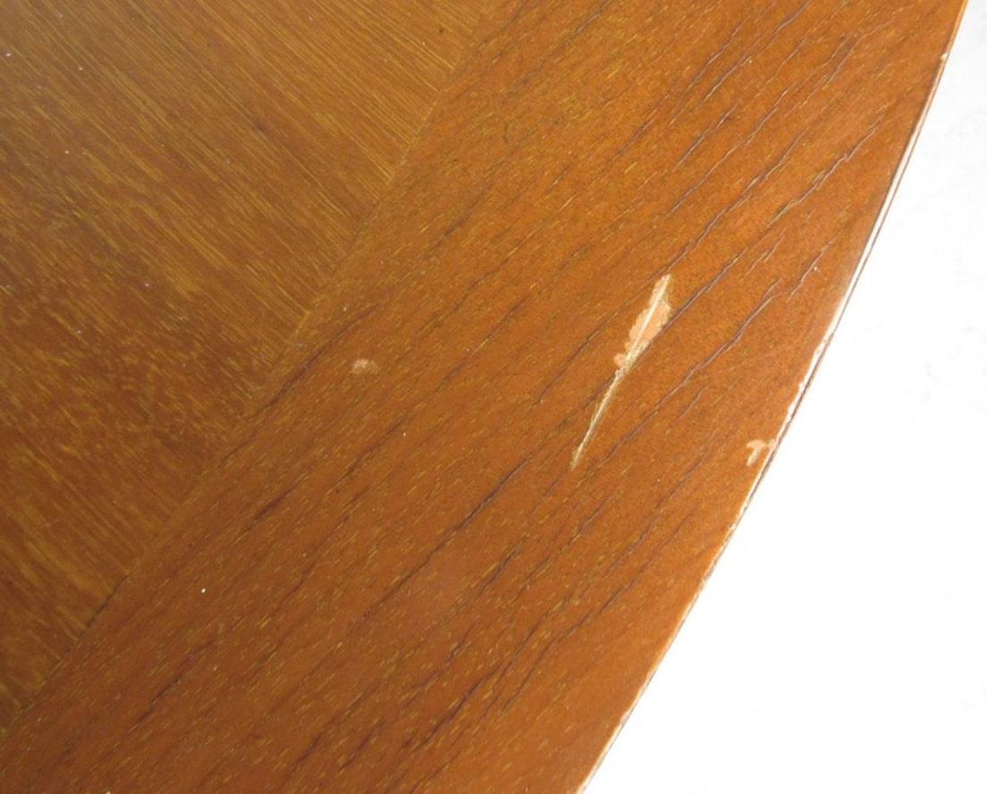 Marquetry Expanding Mid-Century Dining Table For Sale