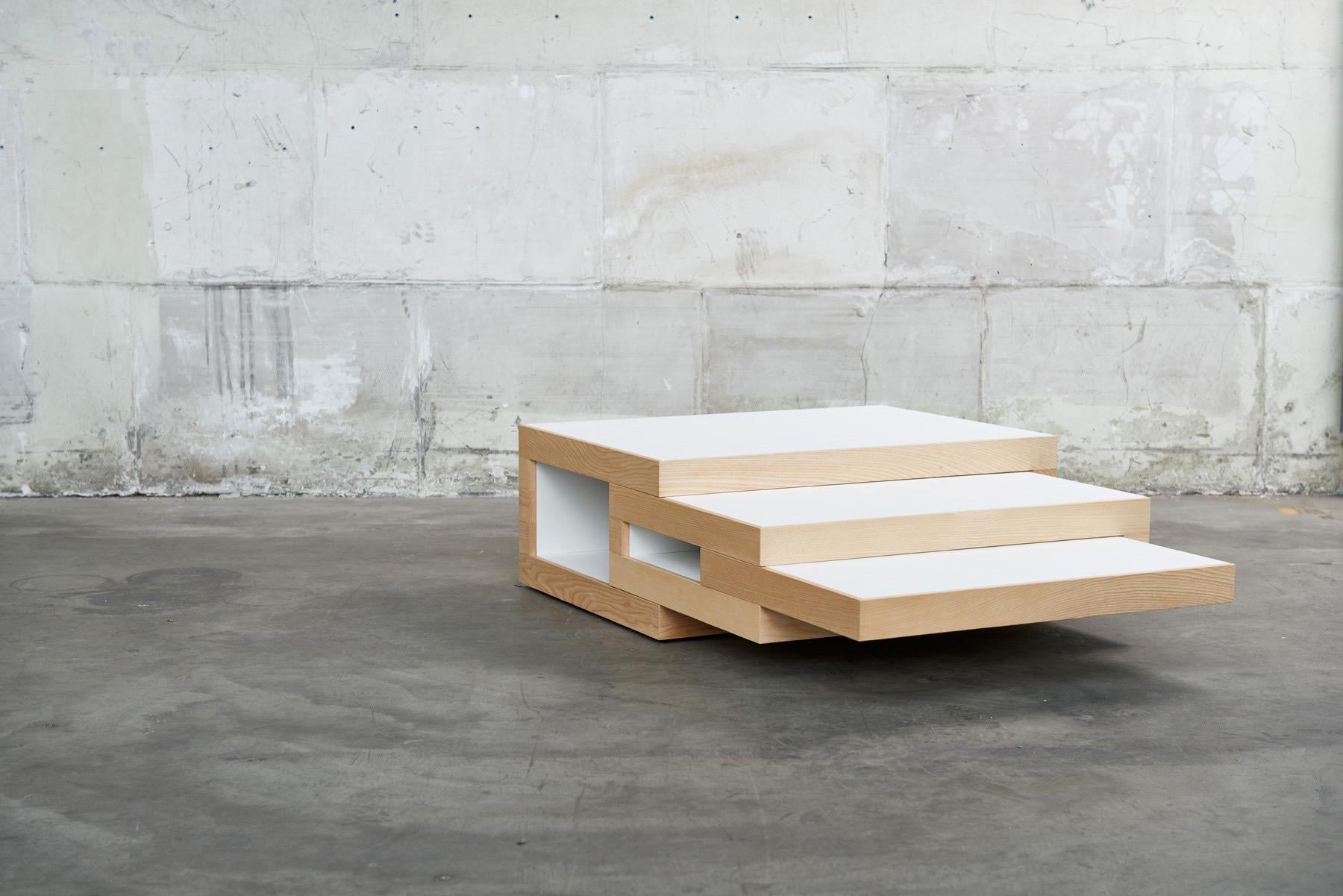 Tavolino espandibile Rek (Wood Wood e bianco) di Reinier de Jong In condizioni Nuovo in vendita a ROTTERDAM, ZH