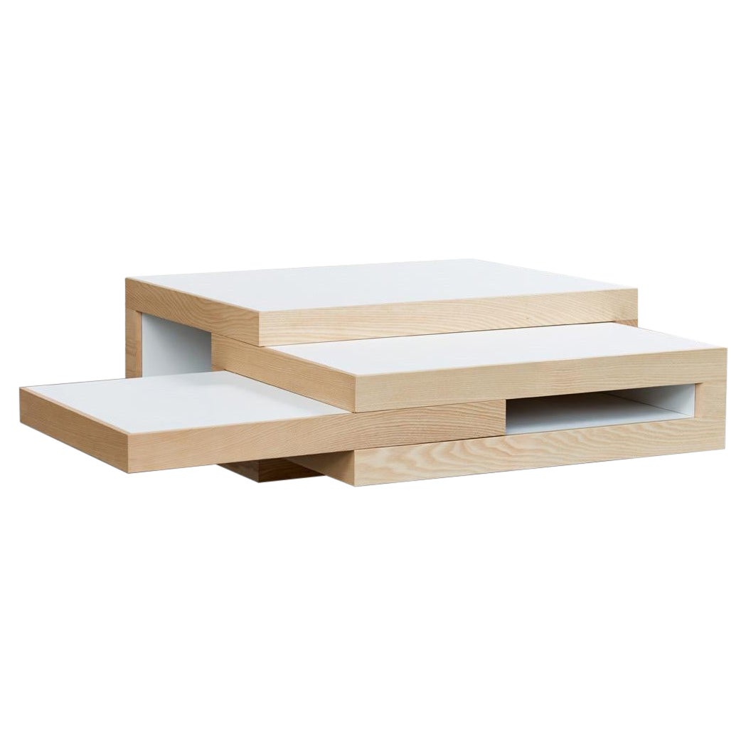 Table basse Rek Expanding (bois de frêne et blanc) de Reinier De Jong