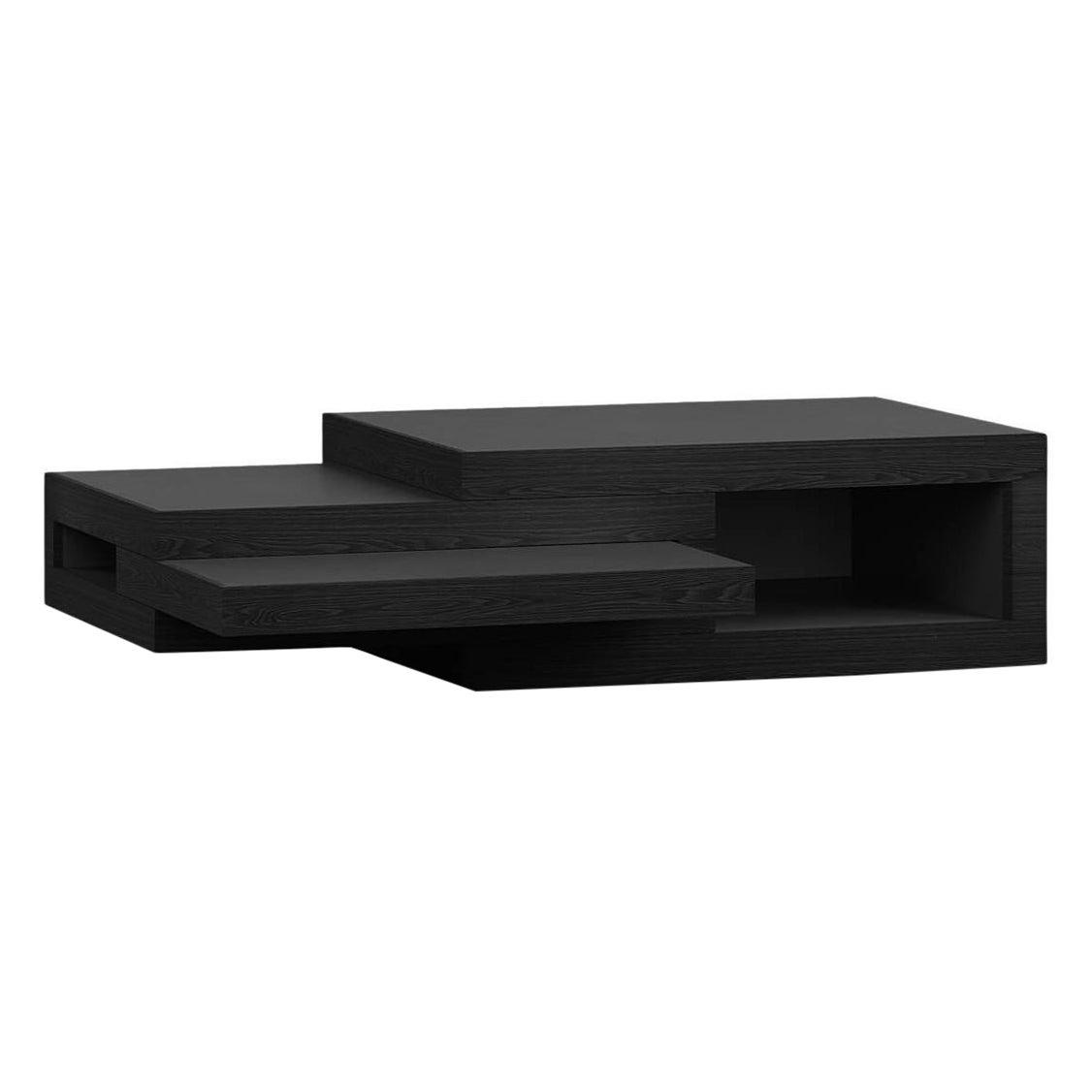 Expanding Rek Coffee Table 'Black Wood' by Reinier De Jong