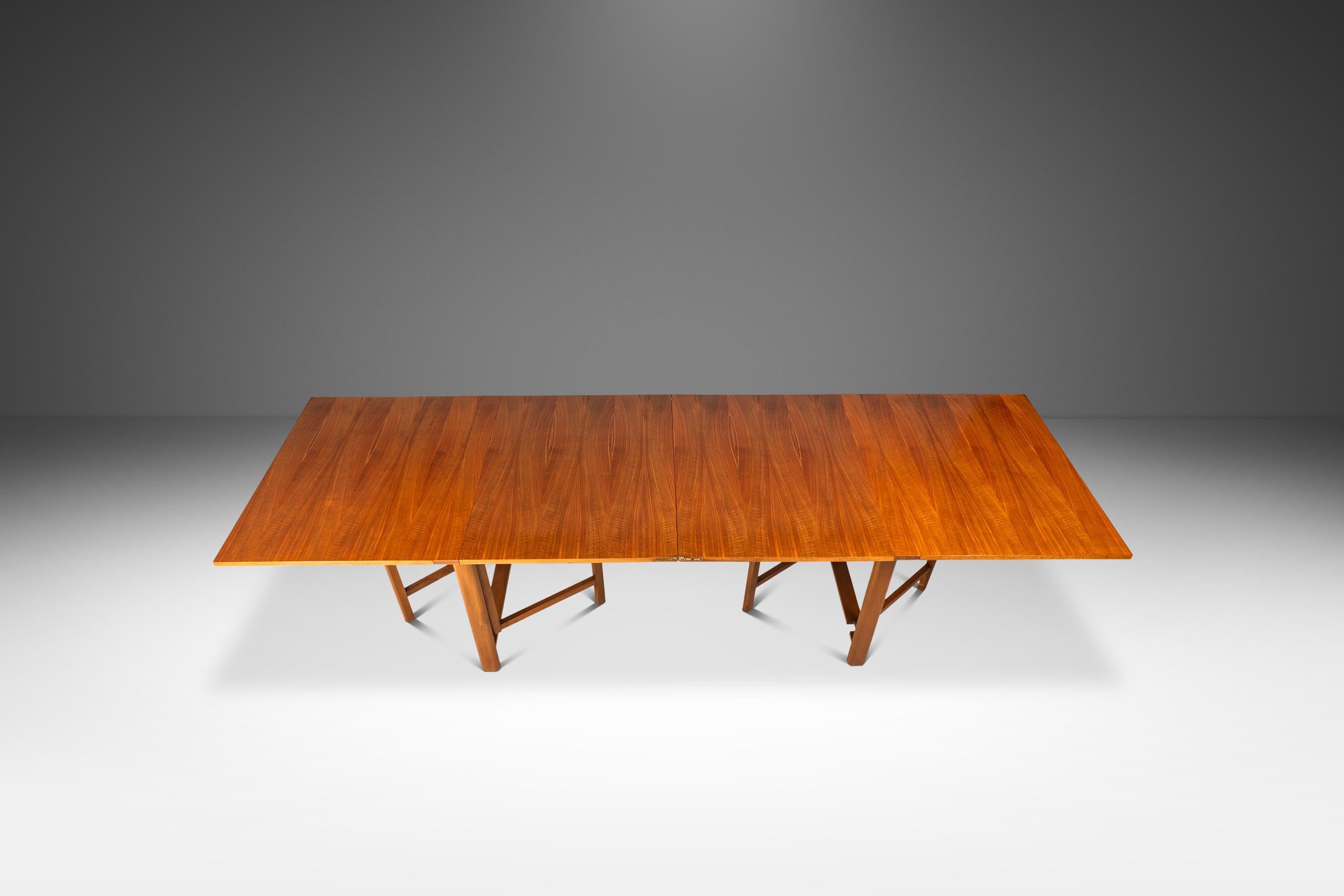 Walnut Expanding Table in the Style of the Maria Flap, Bruno Mathsson Yugoslavia, 1960s For Sale