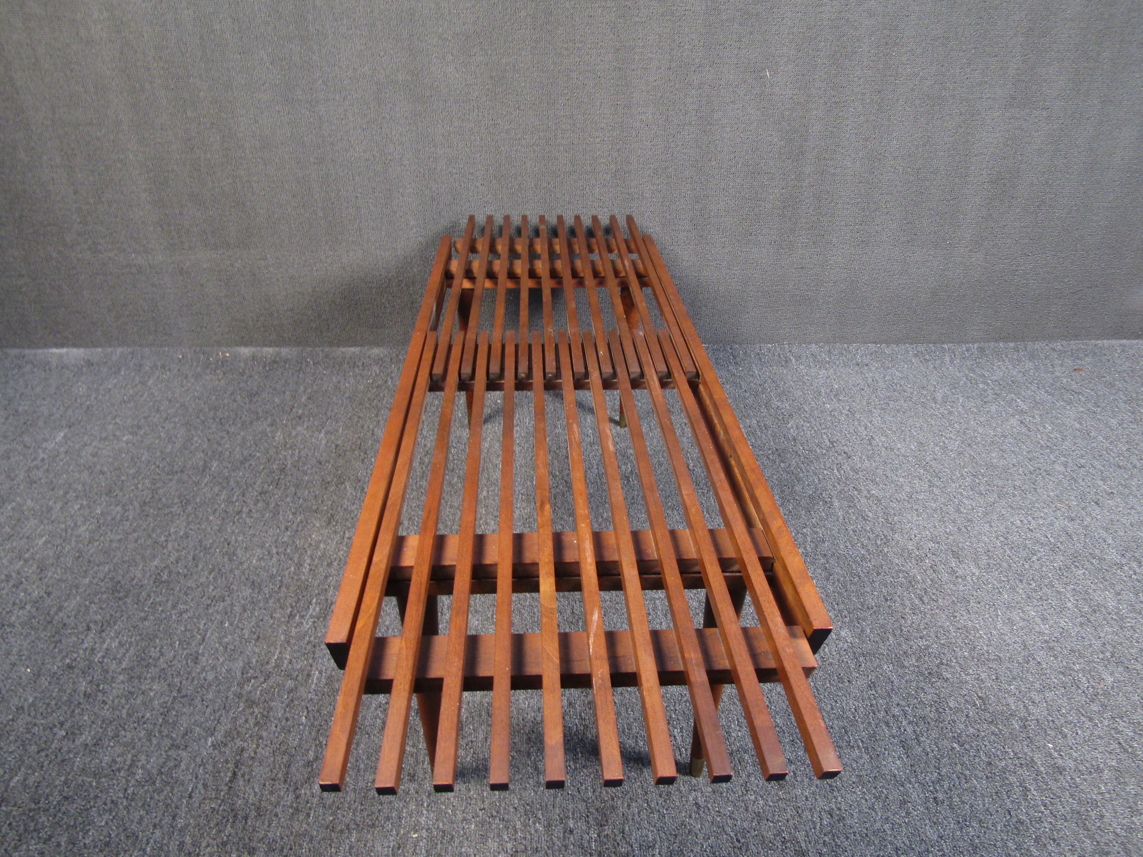 Expanding Vintage Slat Bench 3