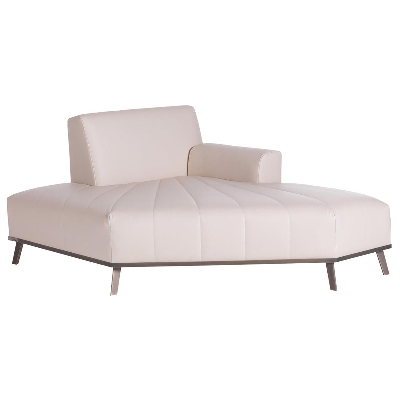 Expanding White Chaise Longue For Sale