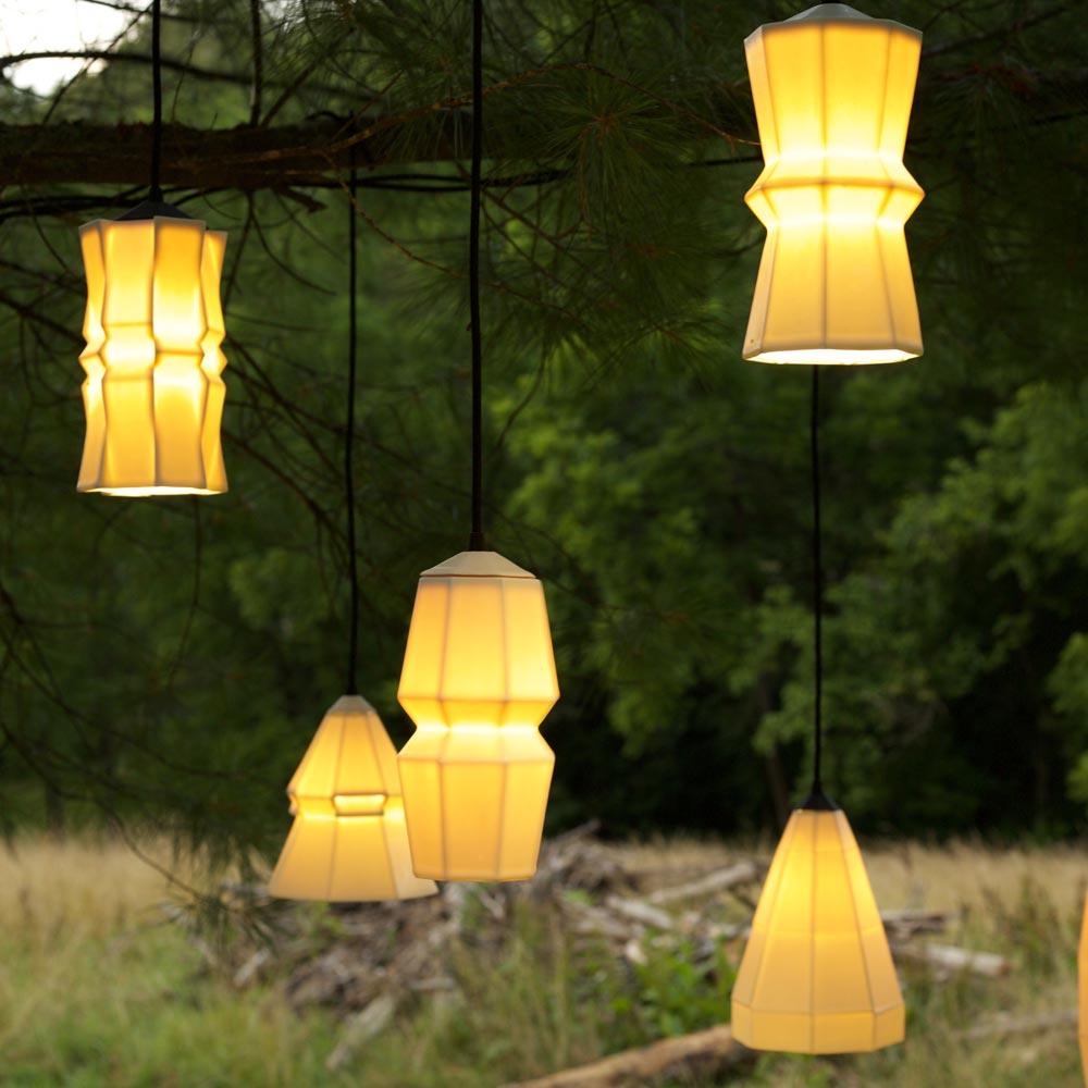 American Expansion 1 Contemporary Hanging Pendant Light Cluster Translucent Porcelain For Sale