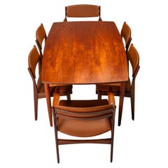 Expansion Dining Table & Chair Set, Poul Volther for Frem Røjle, Denmark, 1960's