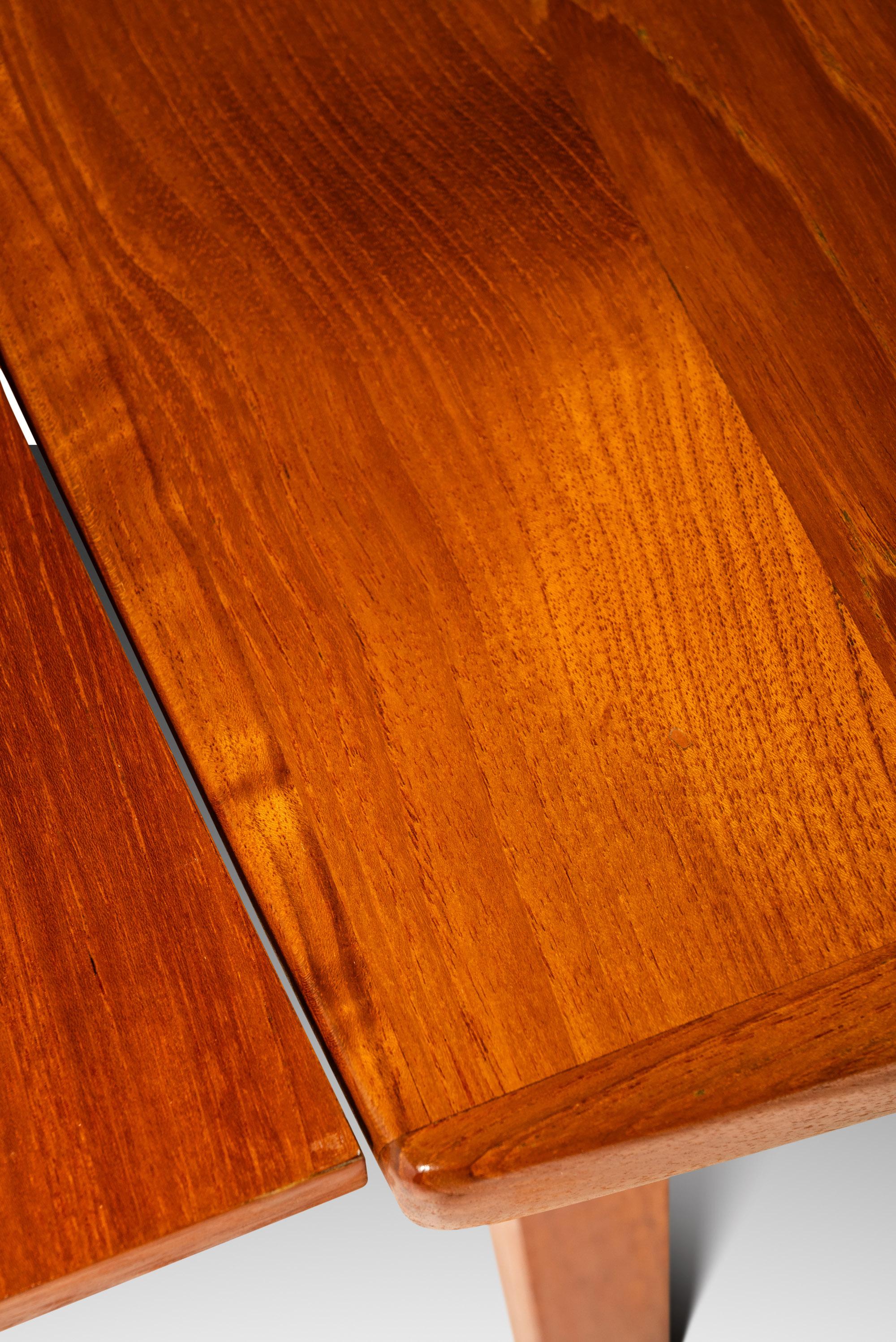 Expansion Dining Table w/ Stow-in-Table Leaves in Teak by D-SCAN, c. 1970's For Sale 12