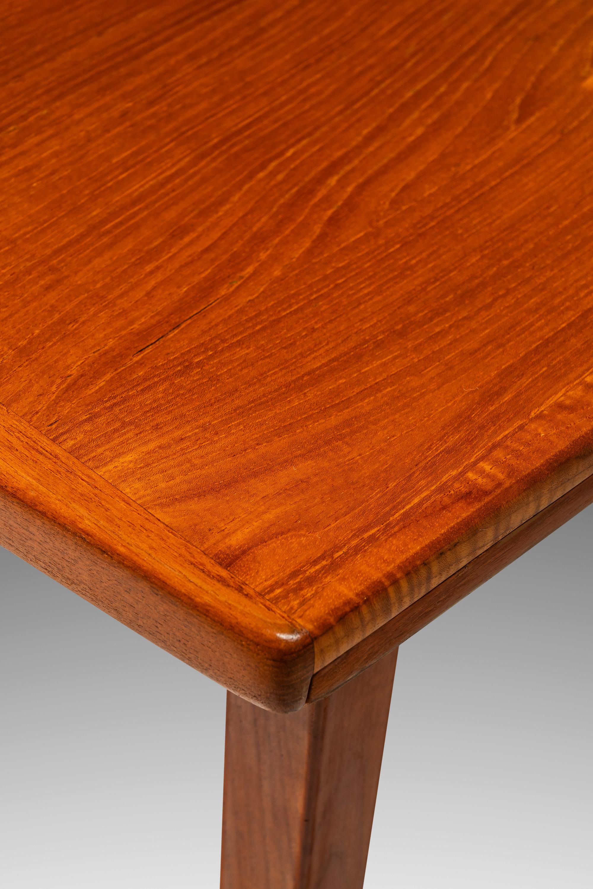 Expansion Dining Table w/ Stow-in-Table Leaves in Teak by D-SCAN, c. 1970's For Sale 3