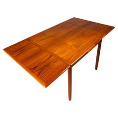 Used Expansion Dining Table with Stow-in-Table Leaves in Teak, Denmark, c. 1970's