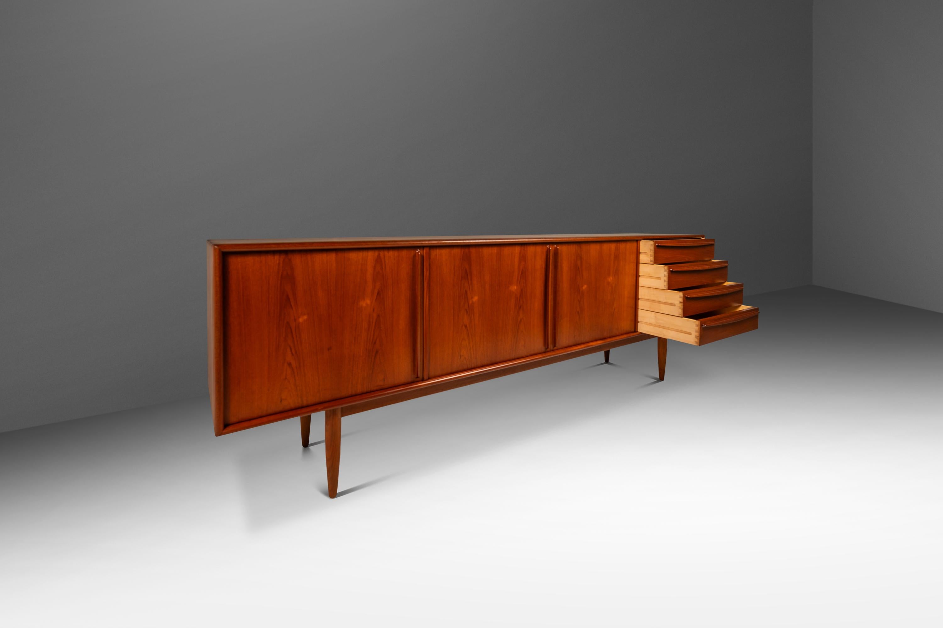 Mid-Century Modern Expansive 8ft Credenza, Svend A. Madsen, Falster Møbelfabrik, Denmark, c. 1960s For Sale