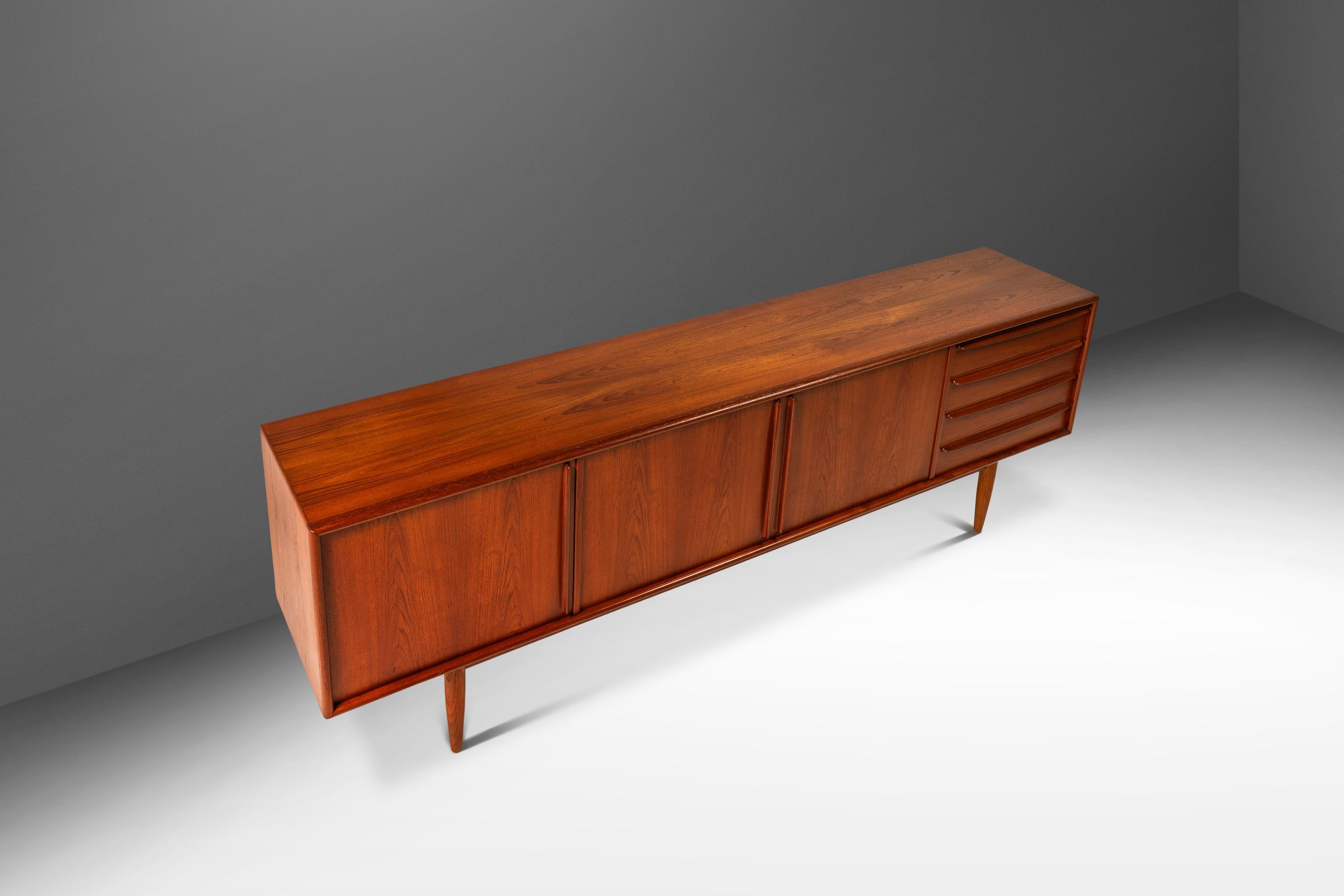 Mid-20th Century Expansive 8ft Credenza, Svend A. Madsen, Falster Møbelfabrik, Denmark, c. 1960s For Sale
