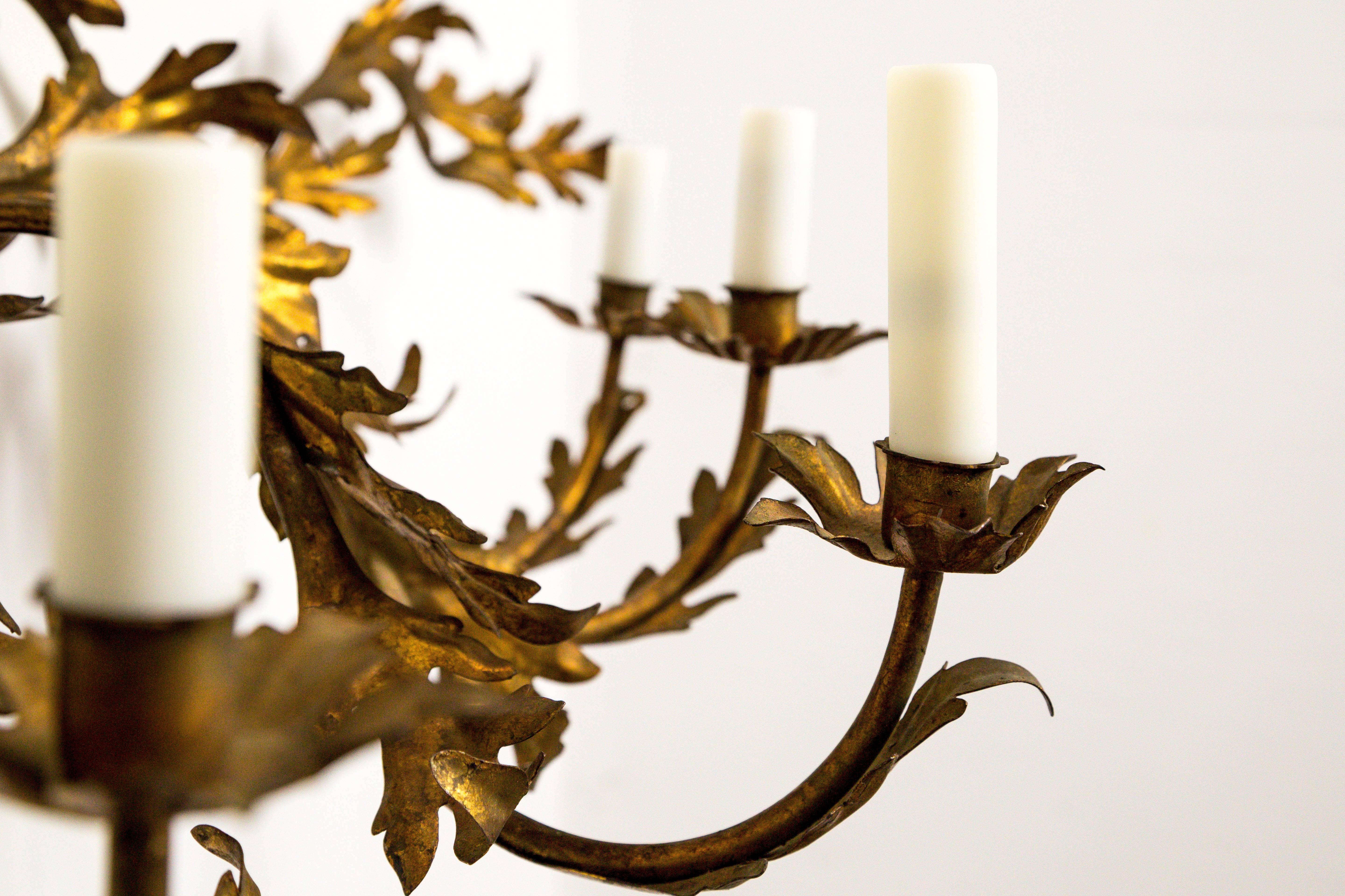 Gilt Expansive Gilded Leaves Sconce For Sale