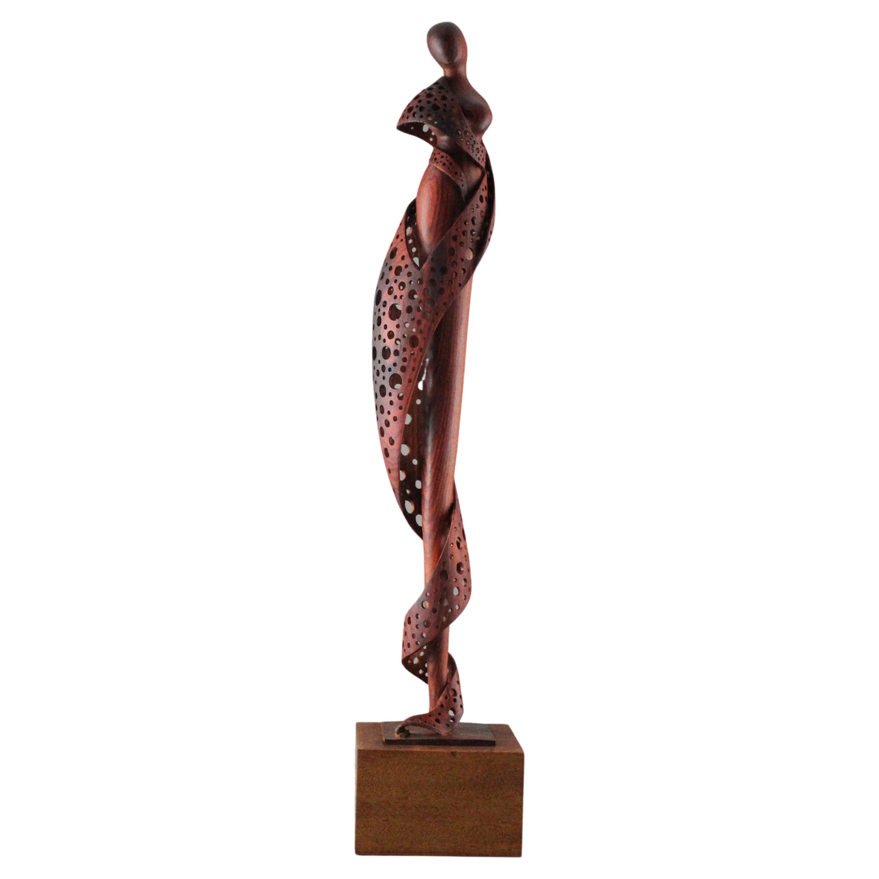 Expectation, Cocobolo Wood sculpture by Nairi Safaryan For Sale