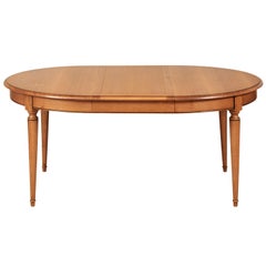French Louis Philippe Style,  Round Table with 4 leaves in Oak from France