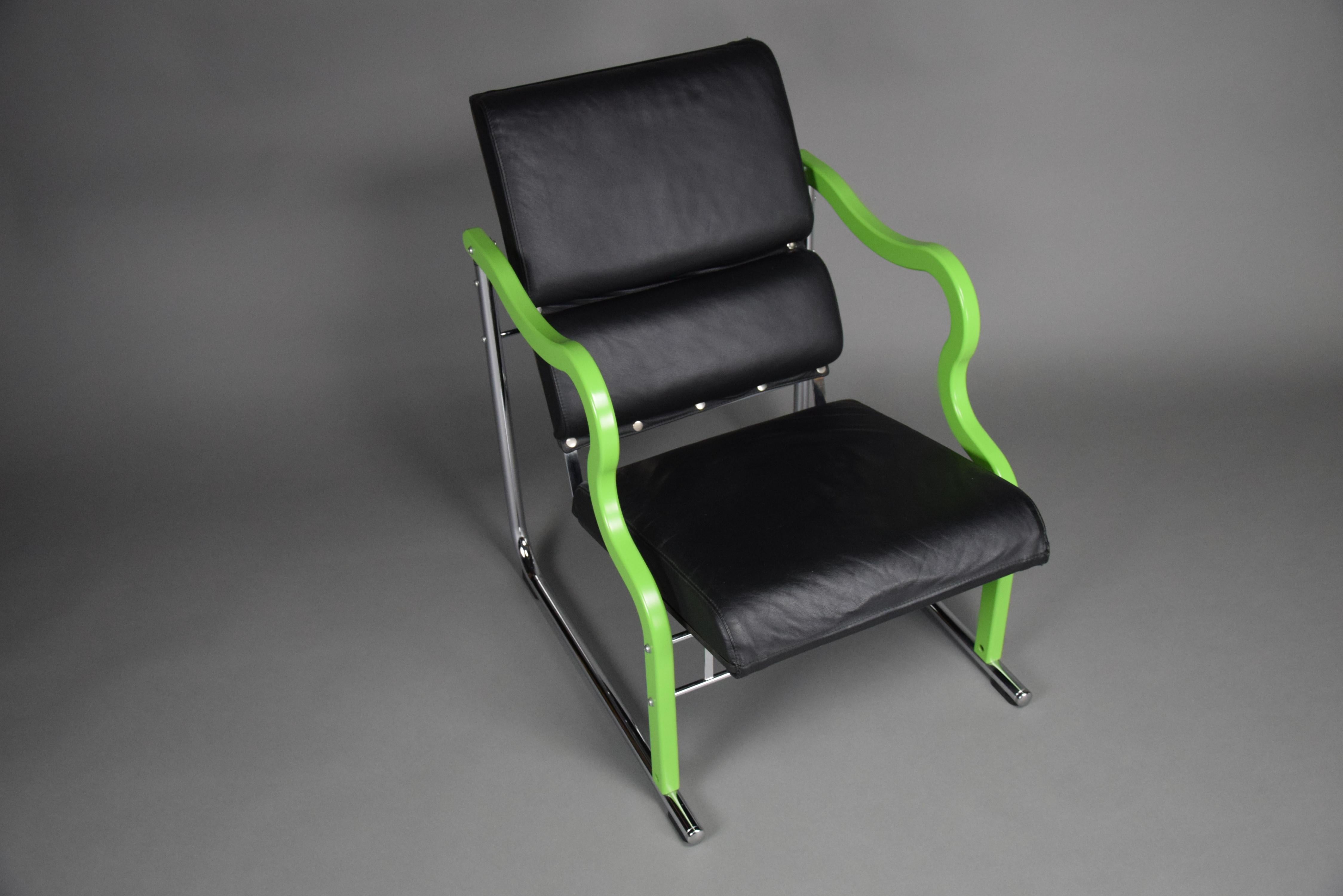 Leather Experiment Post Modern Lounge Chair by Yrjö Kukkapuro