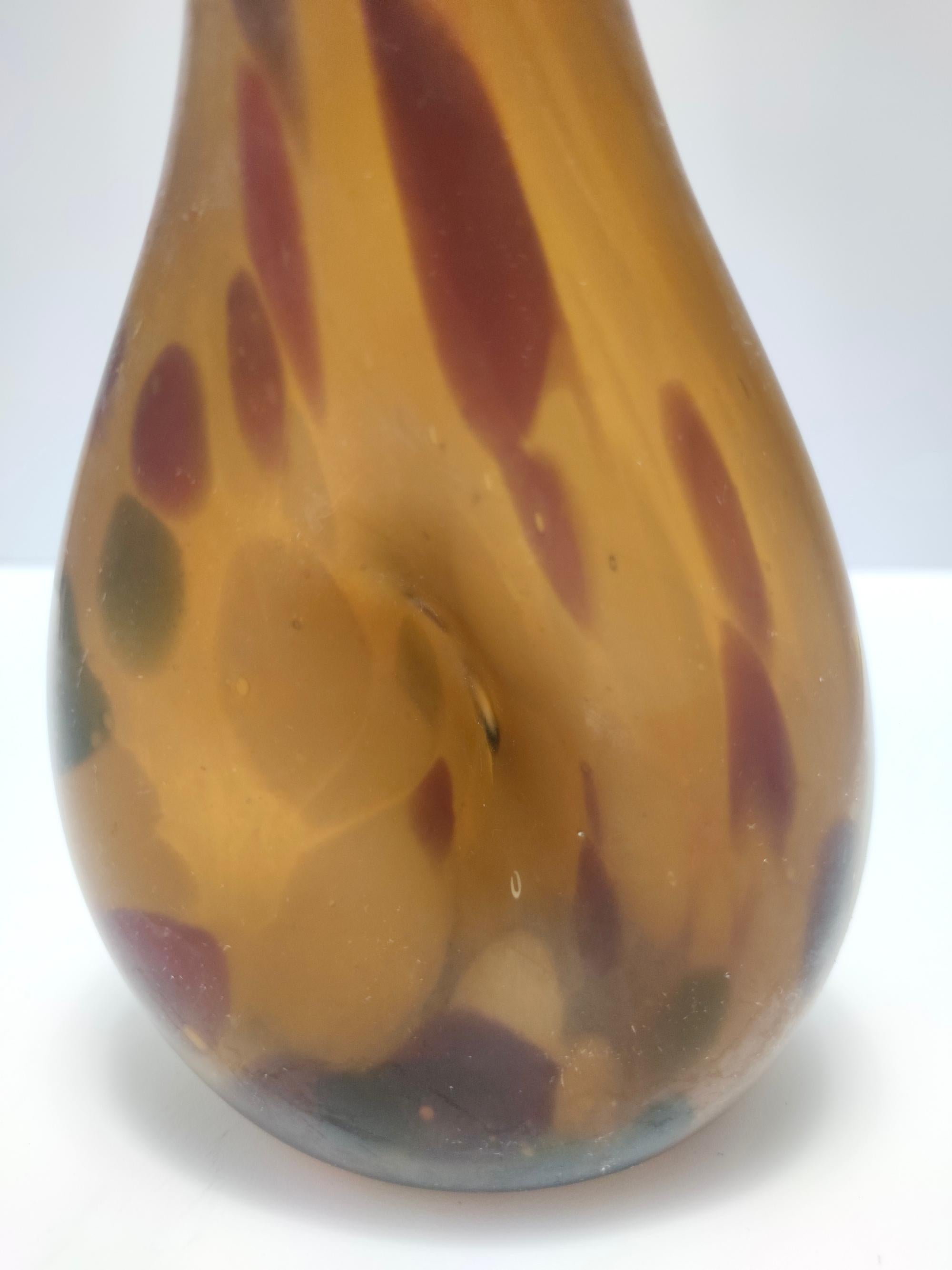 Vaso sperimentale in vetro di Murano color ambra attribuito ad Anzolo Fuga, Italia in vendita 4