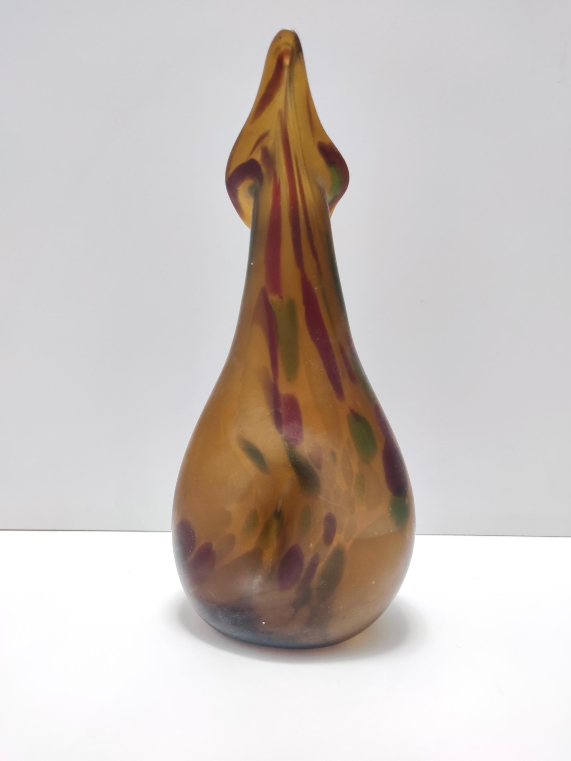 Vaso sperimentale in vetro di Murano color ambra attribuito ad Anzolo Fuga, Italia In condizioni ottime in vendita a Bresso, Lombardy