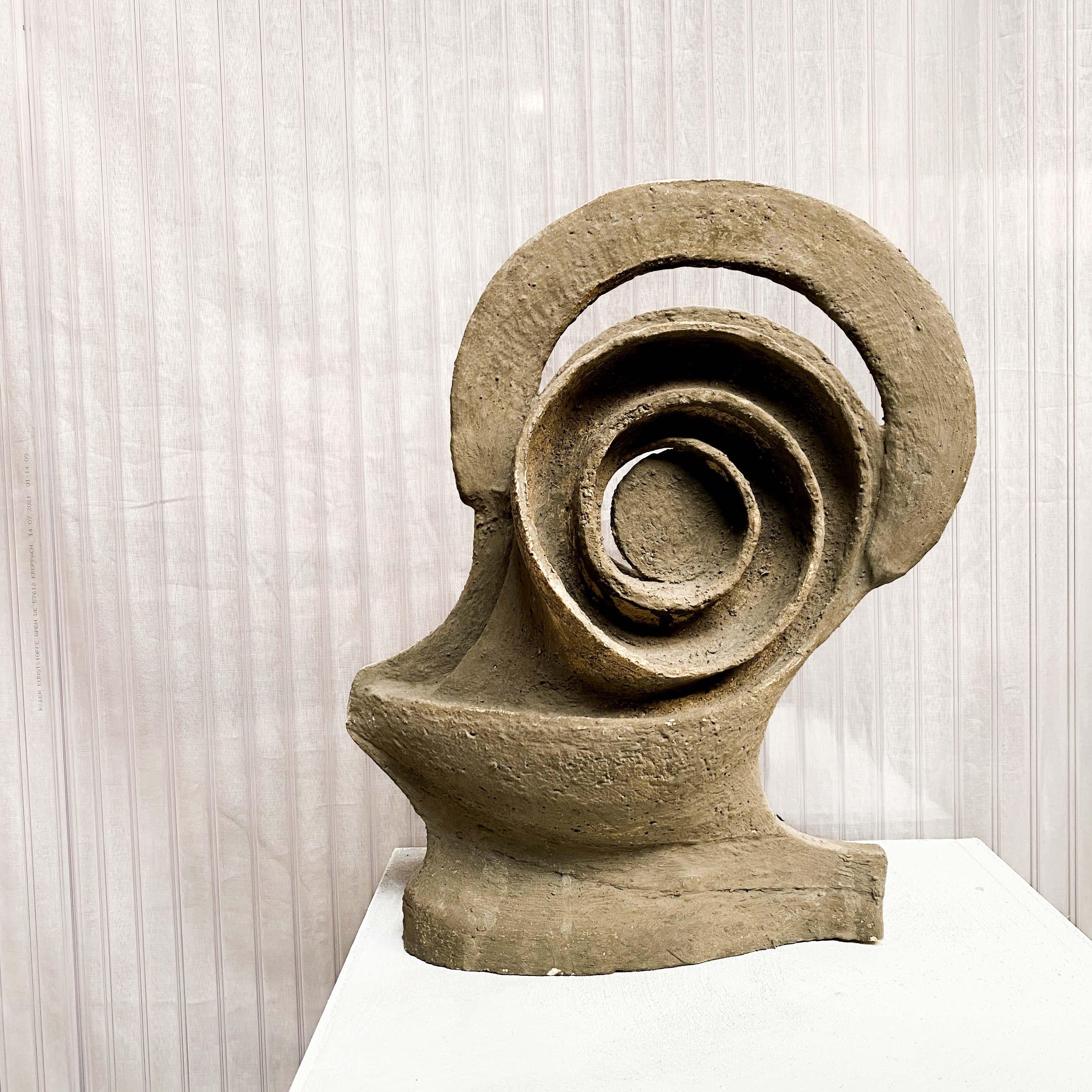 European Experimental Brutalist Ceramic Sculpture in Grey Clay, 1970’s For Sale