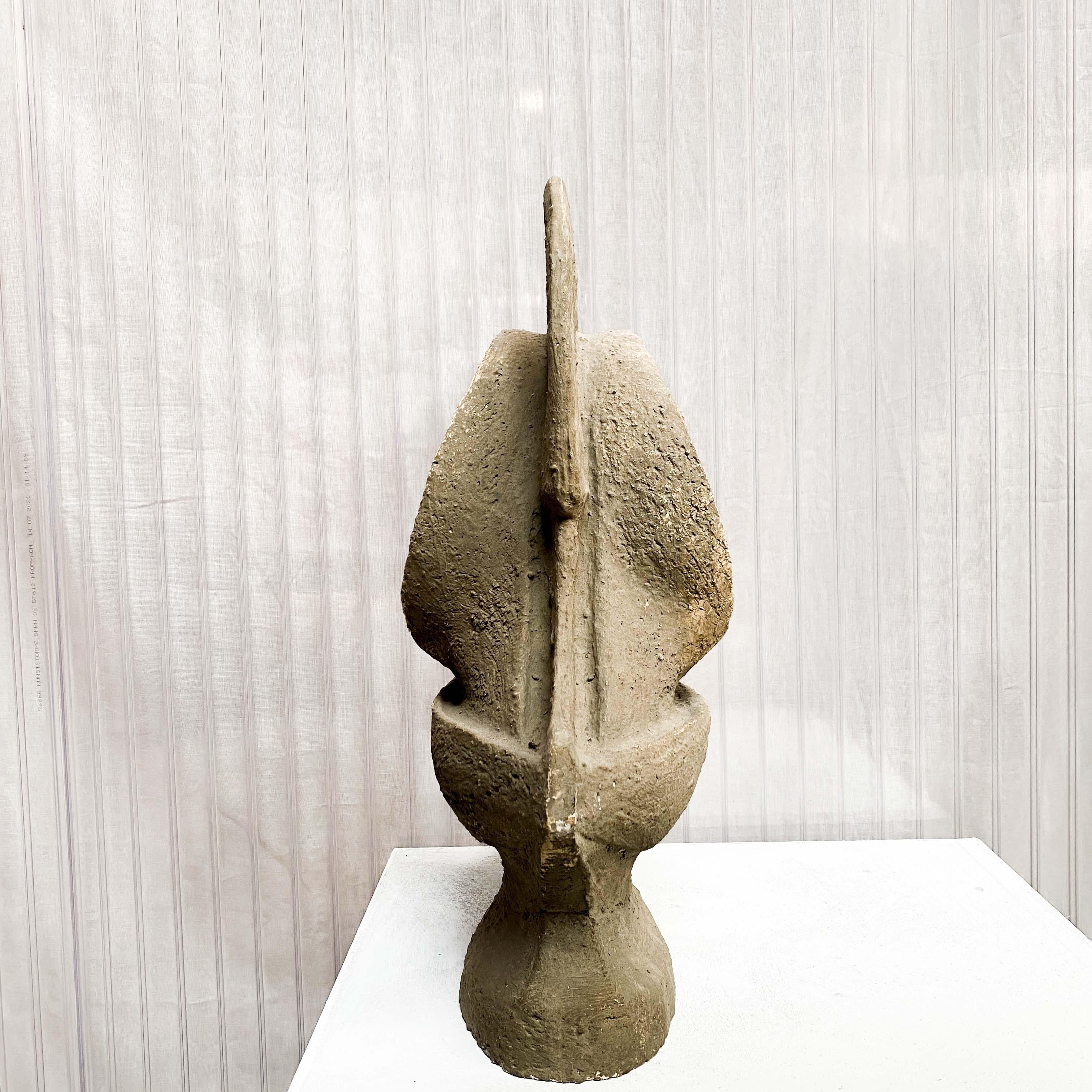 Sculpture expérimentale en céramique brutale en argile grise, années 1970 Bon état - En vente à AMSTERDAM, NL