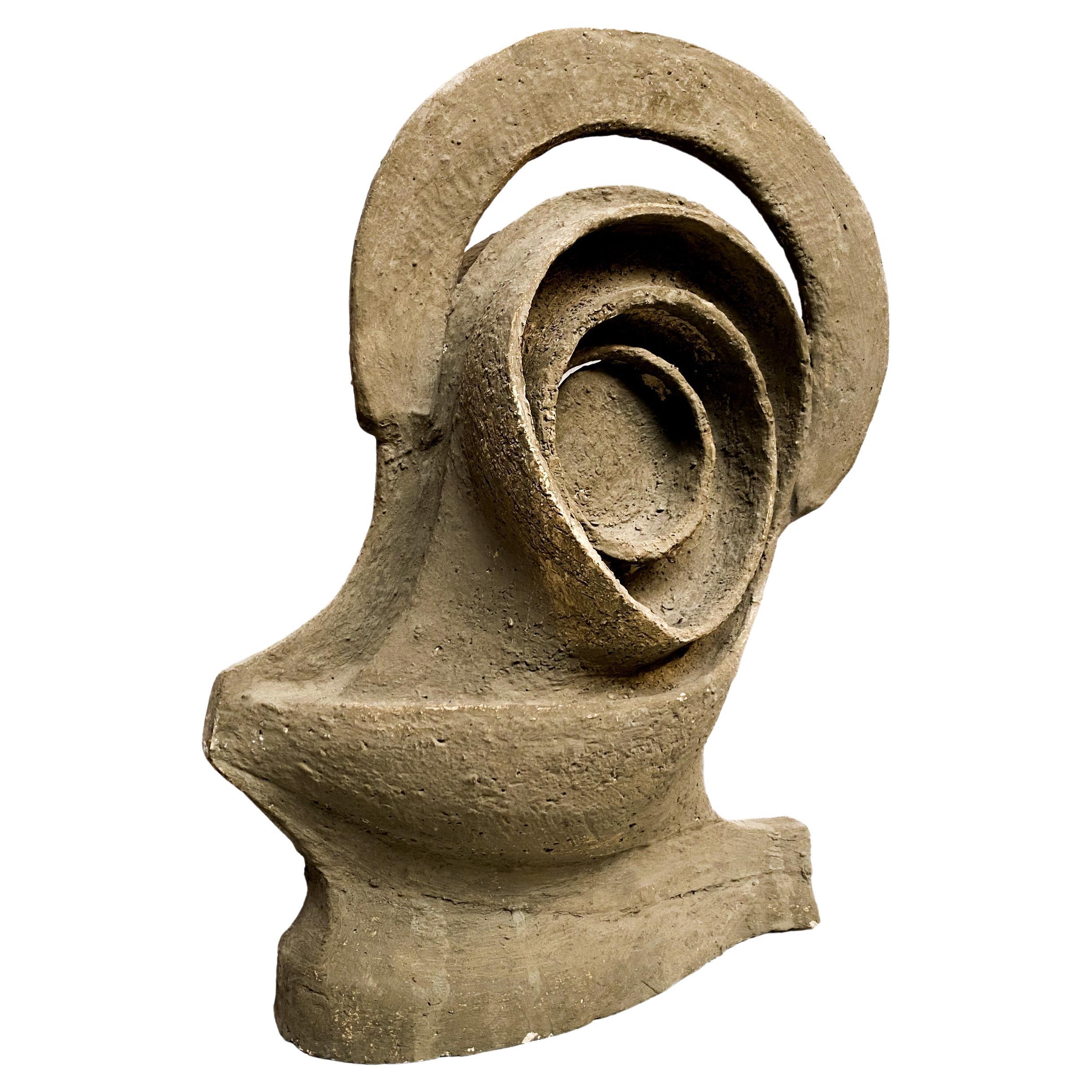 Experimental Brutalist Ceramic Sculpture in Grey Clay, 1970’s For Sale