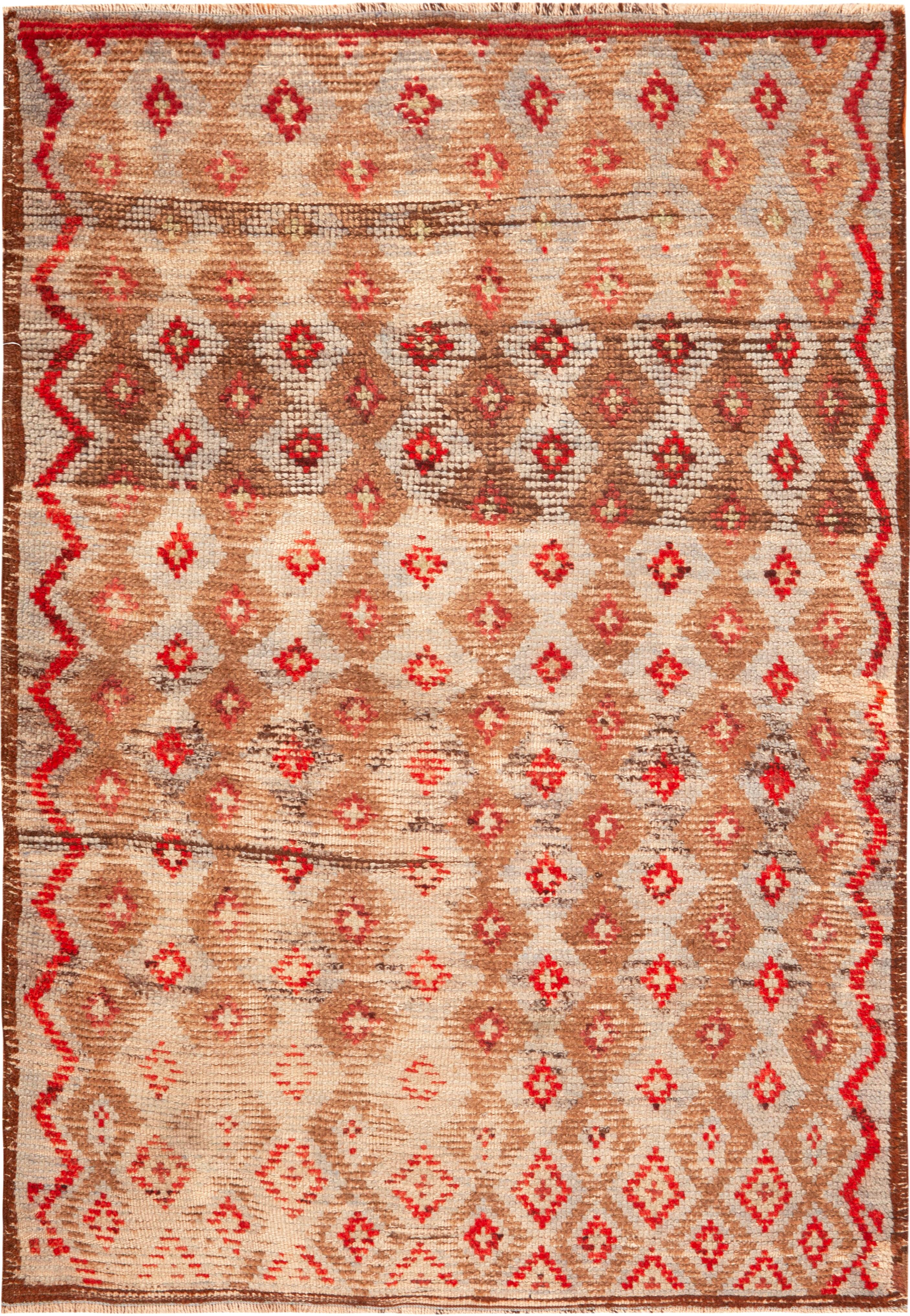 Magnífica Alfombra Turca Tulu Antigua, Expertamente Anudada y Suavemente Texturada, País de Origen : Alfombra Turca, Fecha Circa: 1920