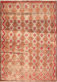 Nazmiyal Collection Expertly Knotted Antique Turkish Tulu Rug 3'04" x 4'10"