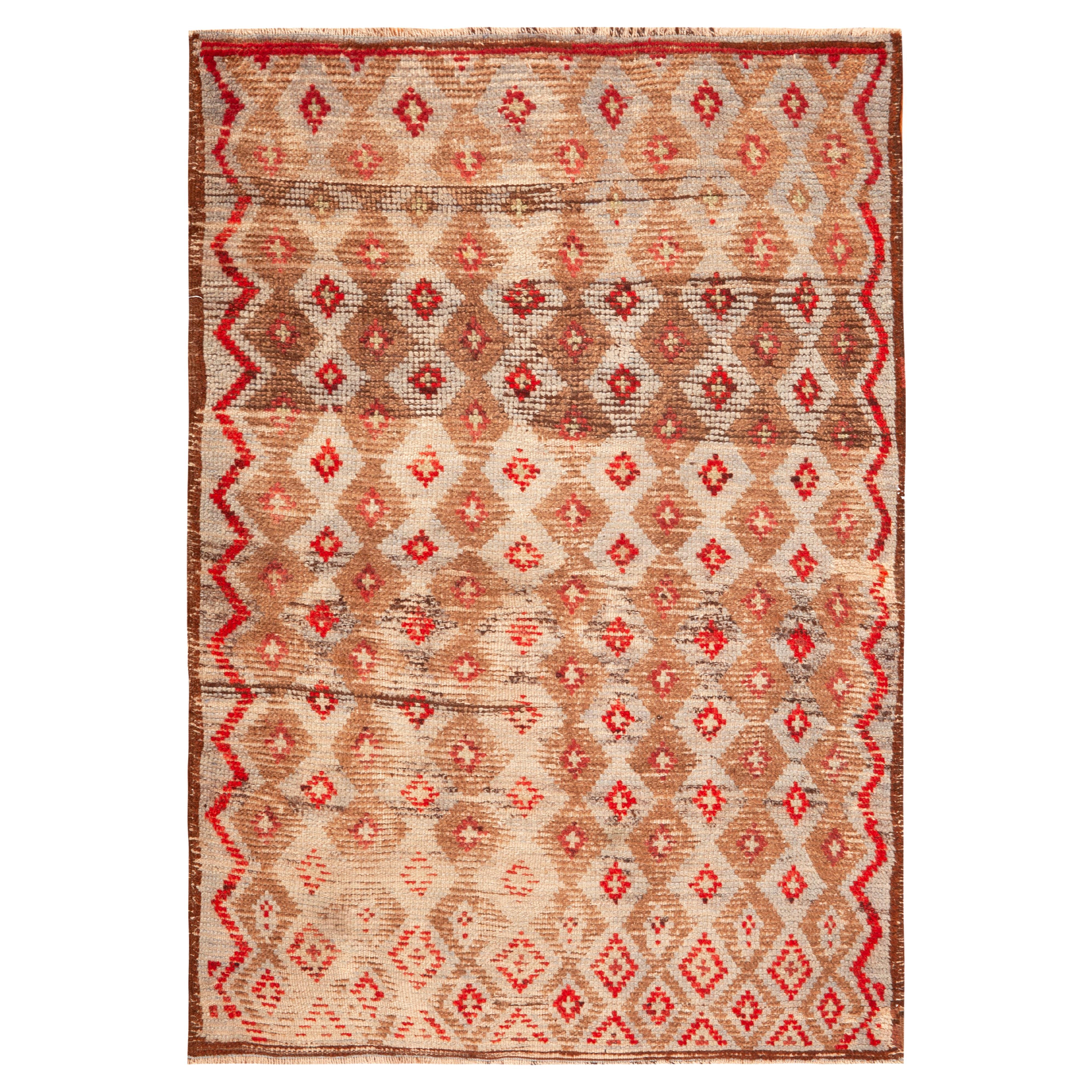 Nazmiyal Collection Alfombra Tulu Turca Antigua Anudada por Expertos 3'04" x 4'10 en venta