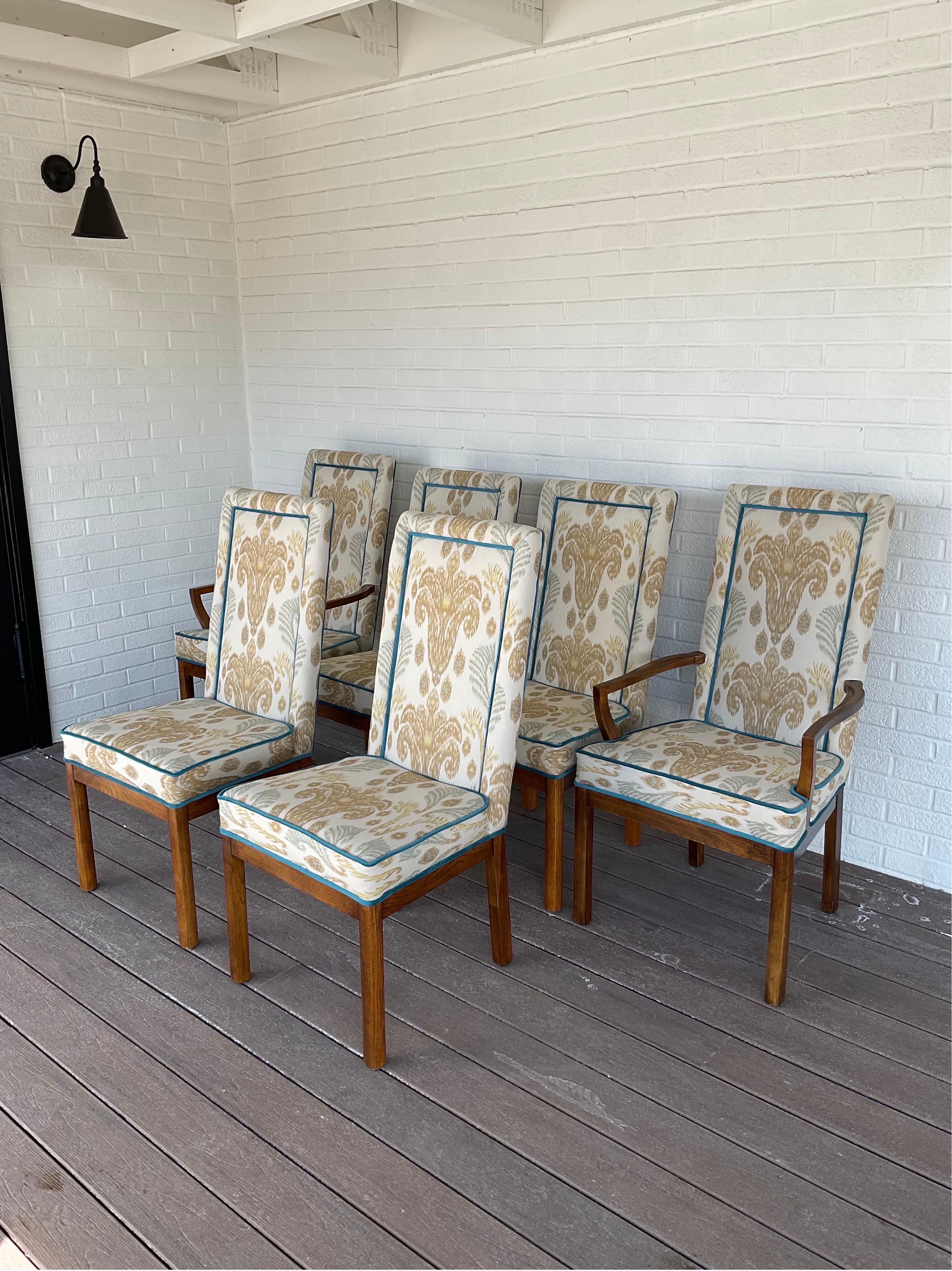 Expertly Restored 1960s Vintage Art Deco Tall Back Club Chairs - a Pair For Sale 3