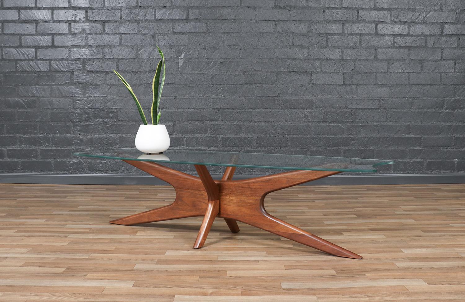 Expertly Restored - Adrian Pearsall 893-TGO Sculptural Coffee Table In Excellent Condition In Los Angeles, CA