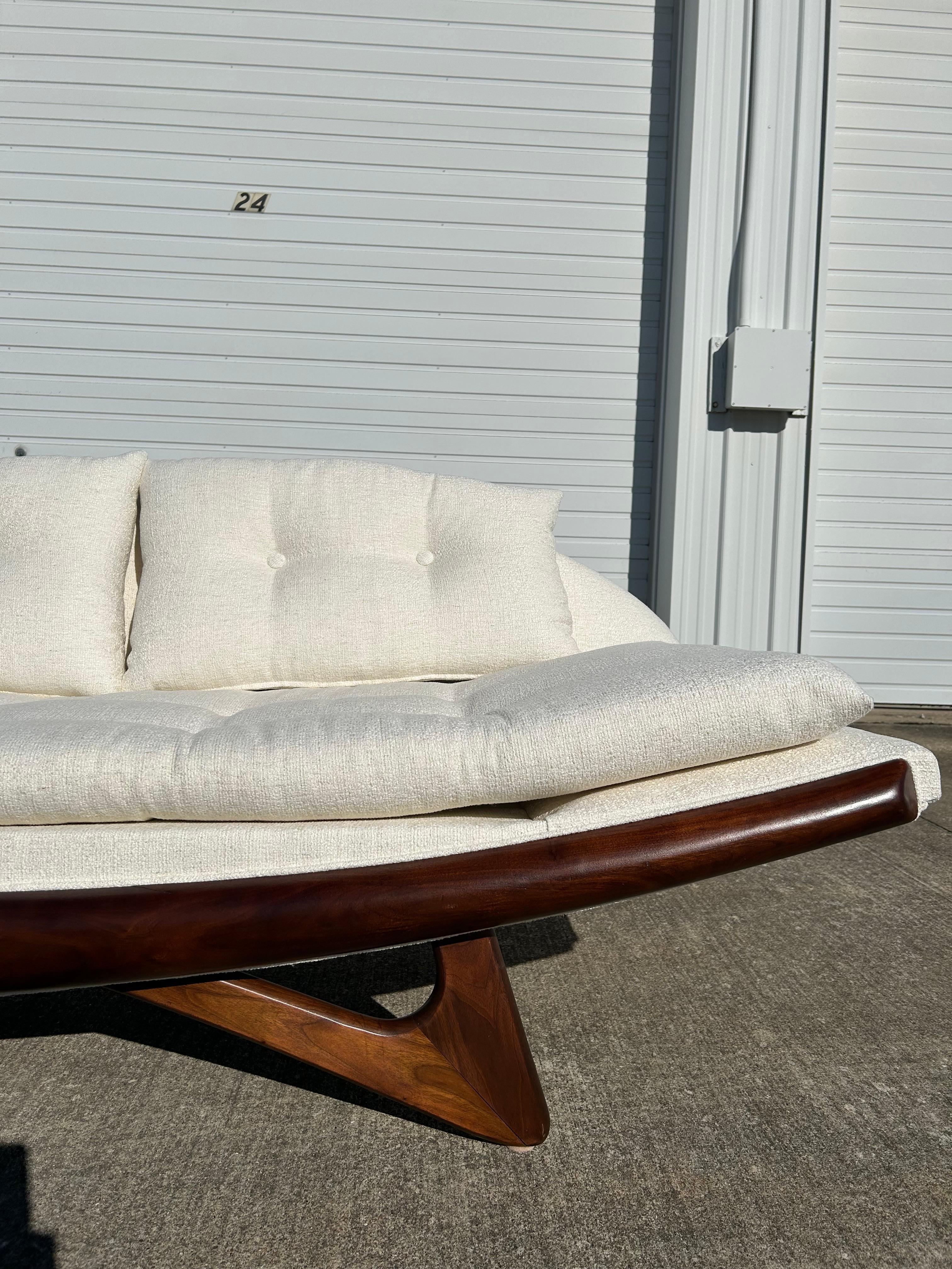 Expertly Restored Adrian Pearsall Armless Gondola Sofa for Craft Associates For Sale 7