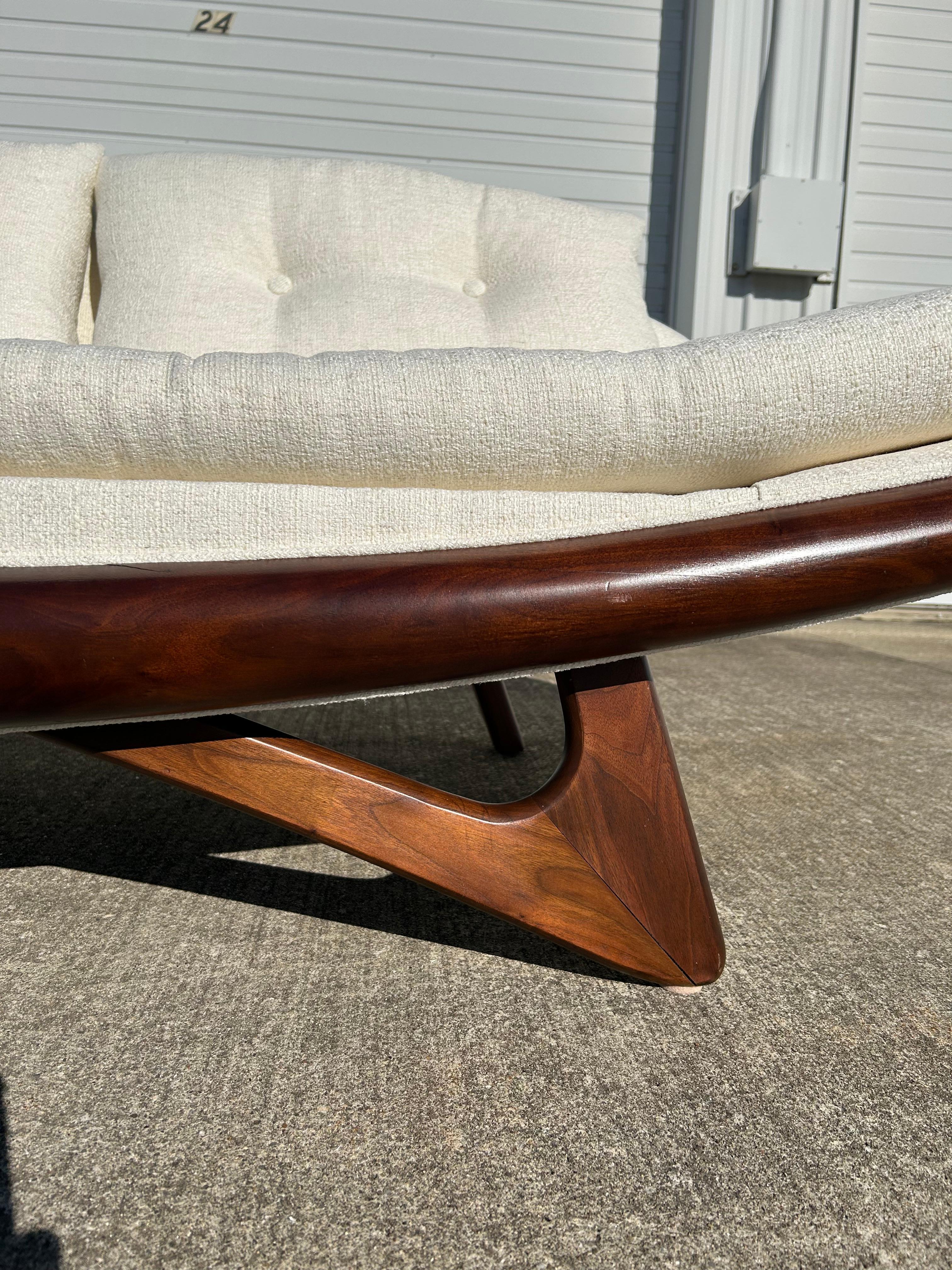 Bouclé Expertly Restored Adrian Pearsall Armless Gondola Sofa for Craft Associates