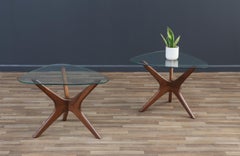 Expertly Restored - Adrian Pearsall "Jax" Sculpted Walnut Side Tables