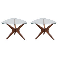 Used Expertly Restored - Adrian Pearsall "Jax" Sculpted Walnut Side Tables