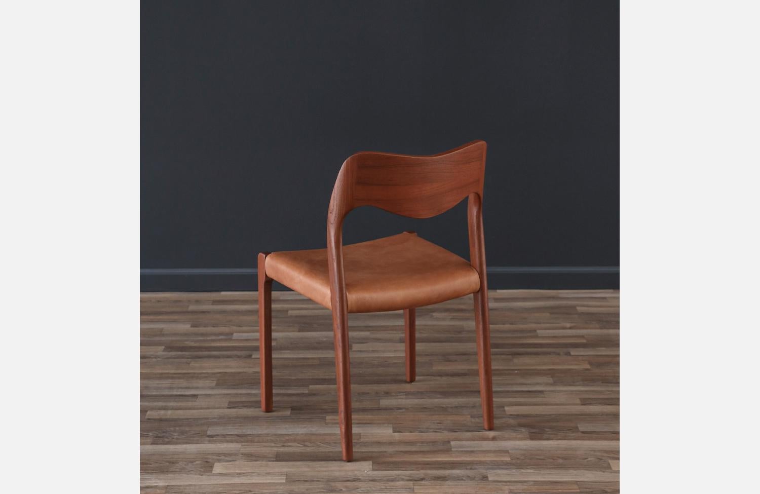 Late 20th Century Expertly Restored - Arne Hovmand-Olsen Teak & Leather Dining Chairs For Sale